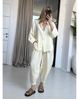 SARI YUMOŞ DOKULU MODAL TAKIM