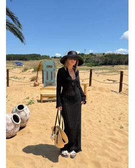 Siyah Beach Cover-Up Elbise