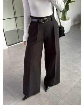 SİYAH KEMERLİ PALAZZO PANTOLON