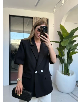 SİYAH KISA KOLLU BLAZER CEKET