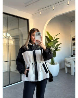 SİYAH PARAŞÜT DETAY PELUŞ MONT