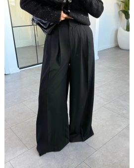 SİYAH PİLİLİ PALAZZO PANTOLON