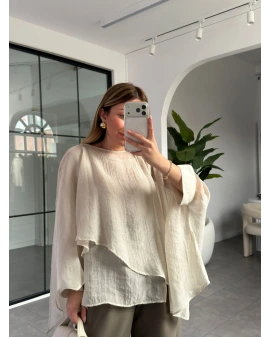 TAŞ UÇUŞAN PELERİN BLUZ