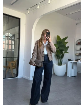 VİZON PÜSKÜL DETAYLI SÜET CEKET