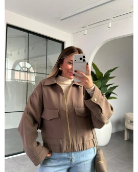 VİZON TORBA CEPLİ BOMBER CEKET
