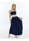 LACİVERT CROP ETEK TAKIM