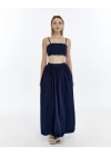 LACİVERT CROP ETEK TAKIM