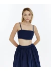 LACİVERT CROP ETEK TAKIM
