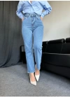 Blue Paça Detaylı Mom Jean