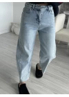 Mavi Kesik Paça Baggy Fit Jean