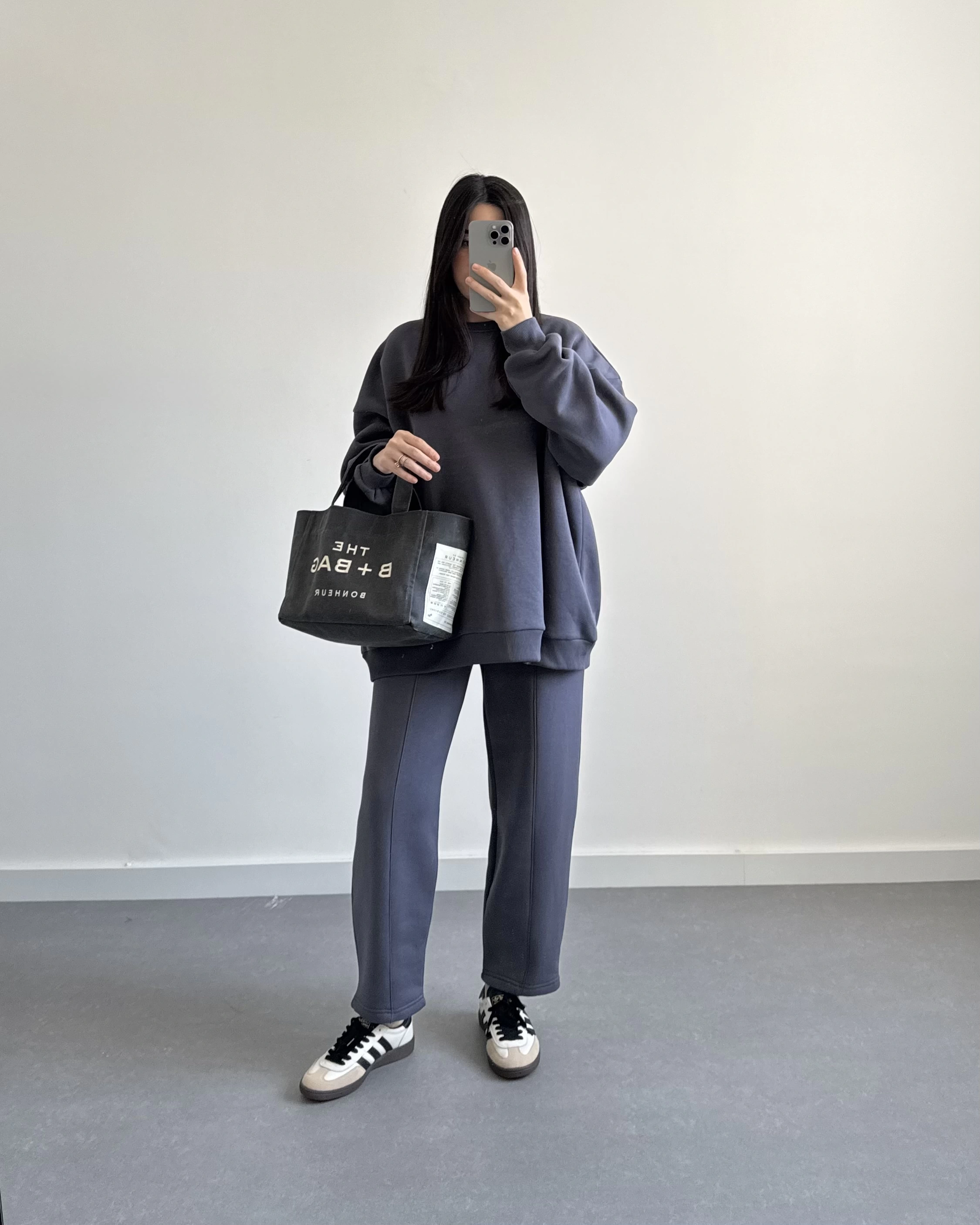 3 İPLİK ŞARDONLU PREMİUM SWEAT TAKIM ANTRASİT