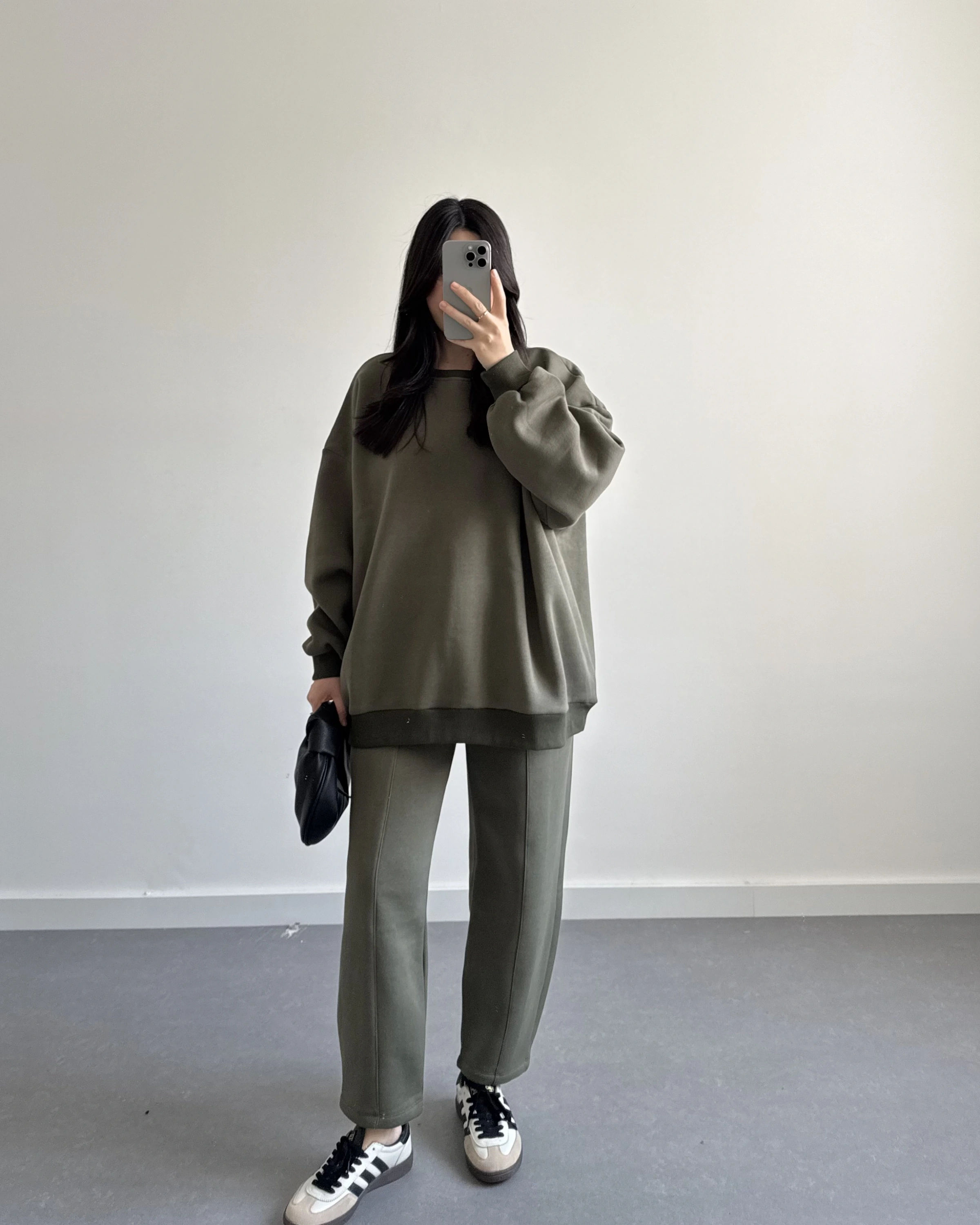 3 İPLİK ŞARDONLU PREMİUM SWEAT TAKIM HAKİ