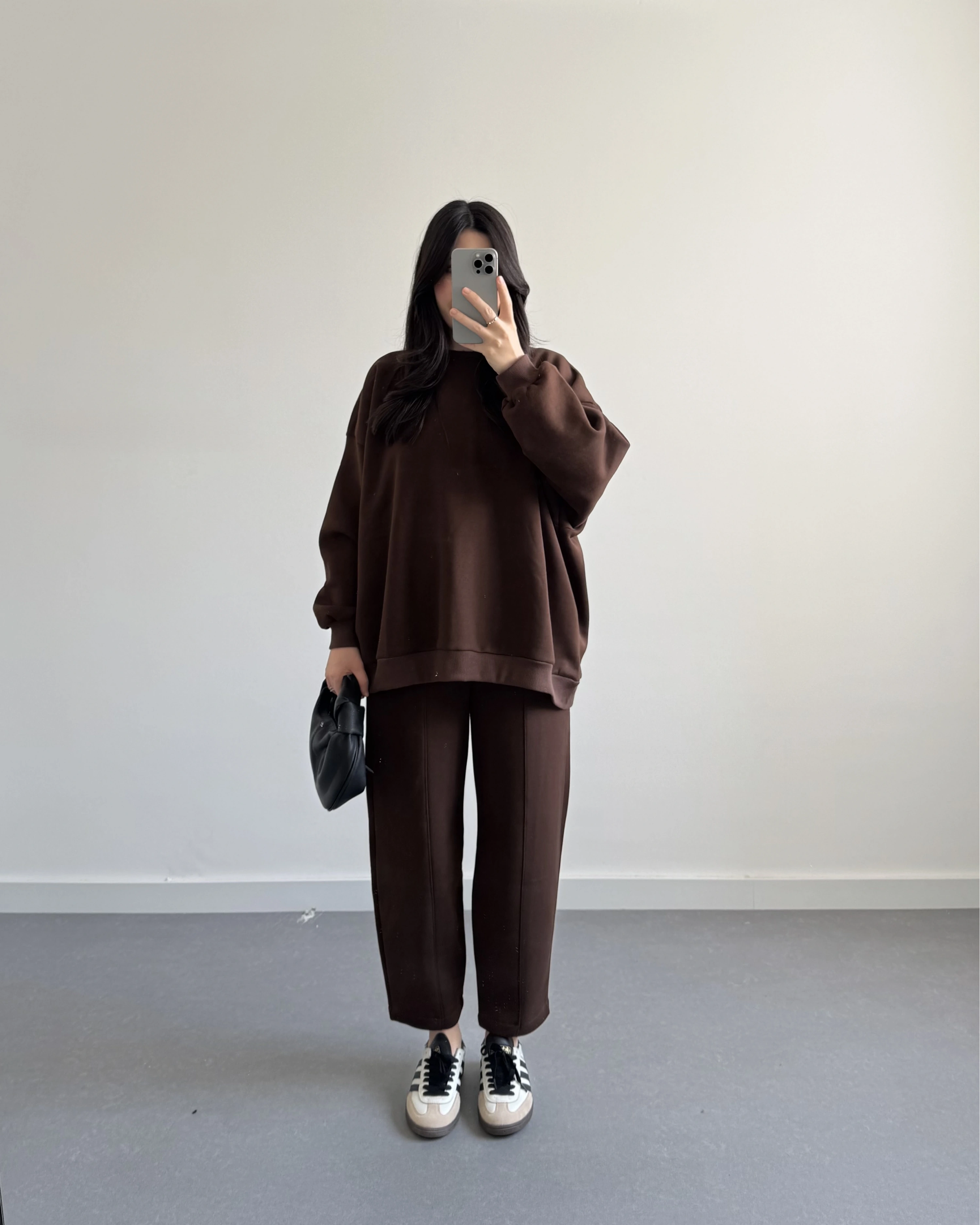 3 İPLİK ŞARDONLU PREMİUM SWEAT TAKIM KAHVE