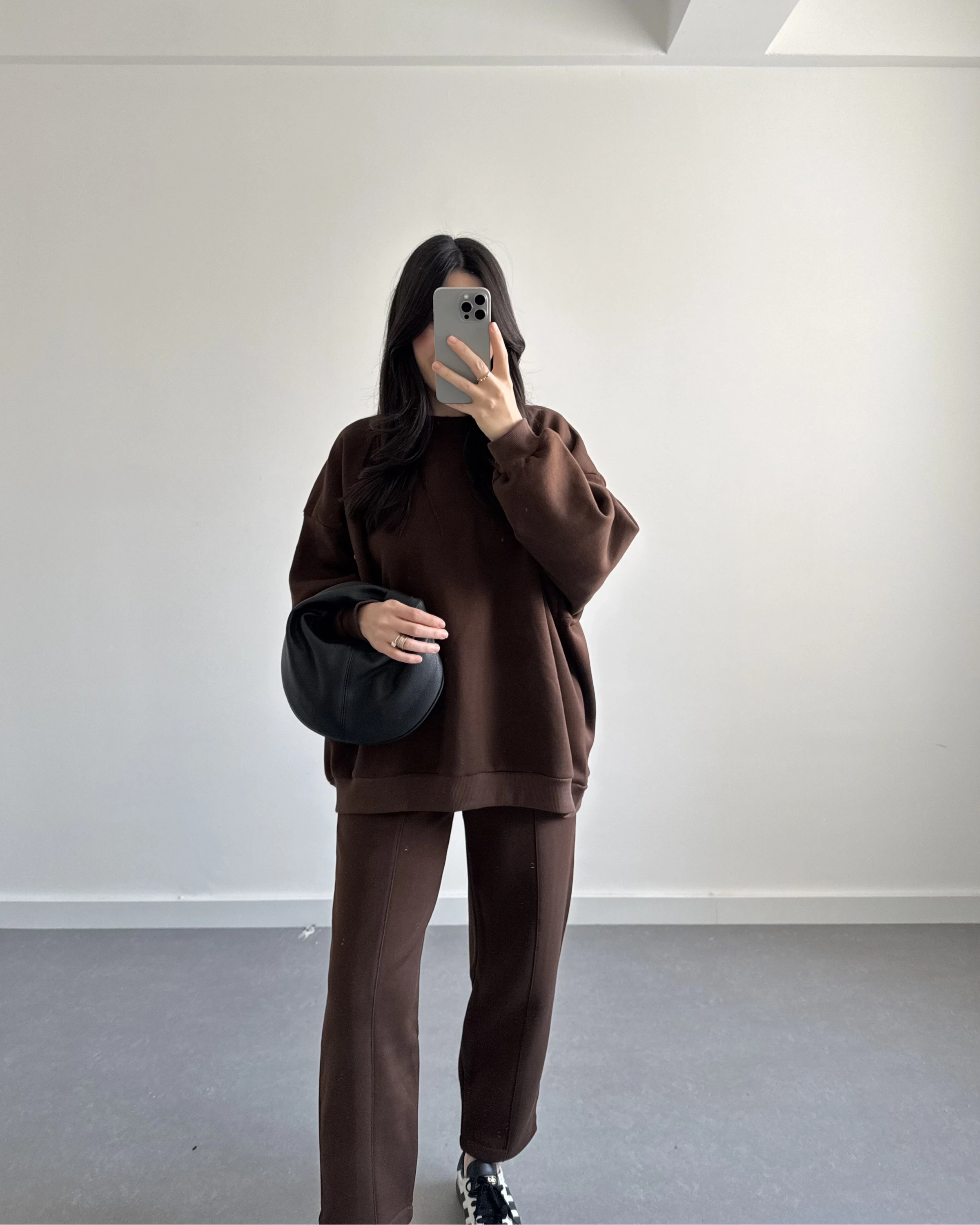 3 İPLİK ŞARDONLU PREMİUM SWEAT TAKIM KAHVE