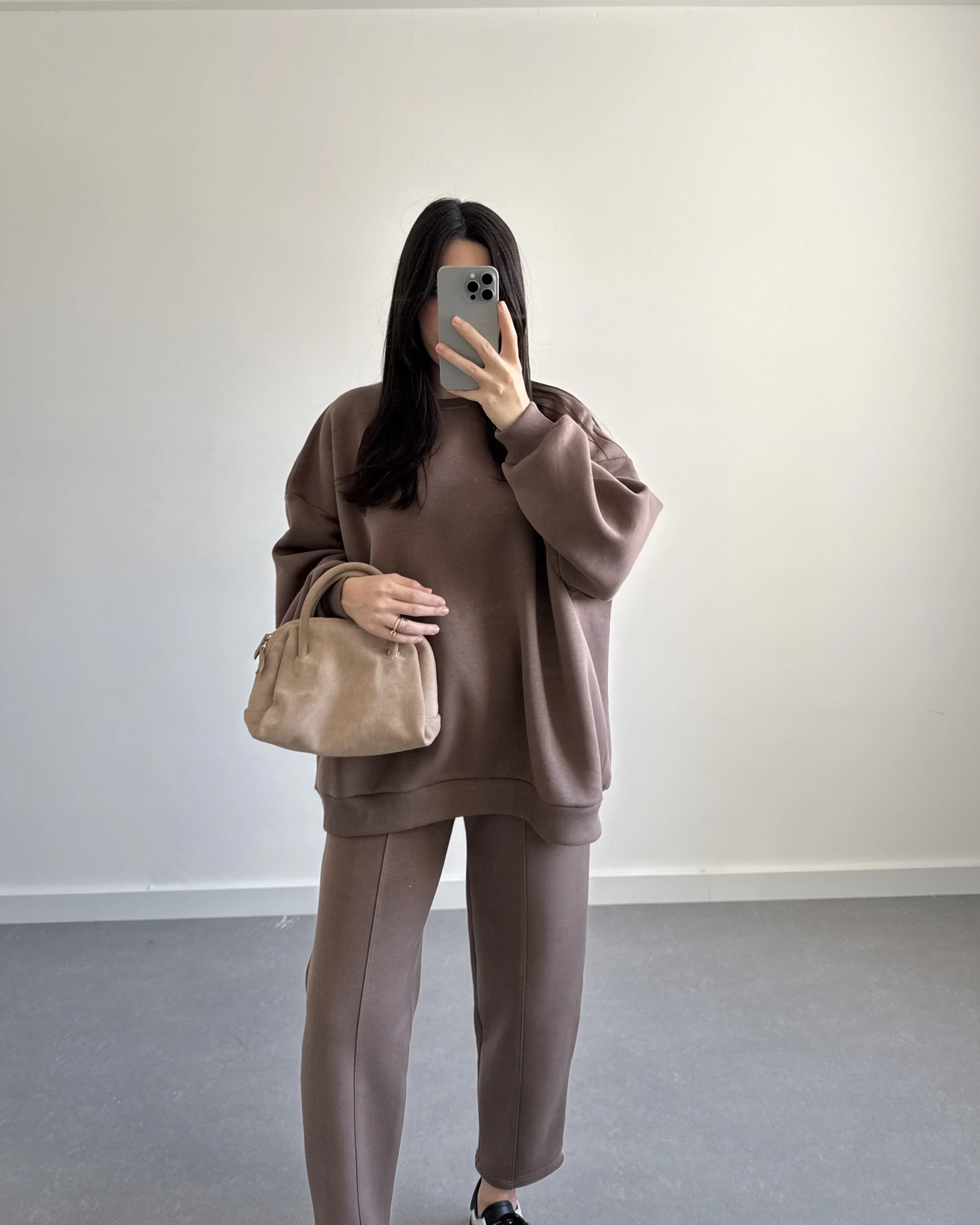 3 İPLİK ŞARDONLU PREMİUM SWEAT TAKIM KAHVE