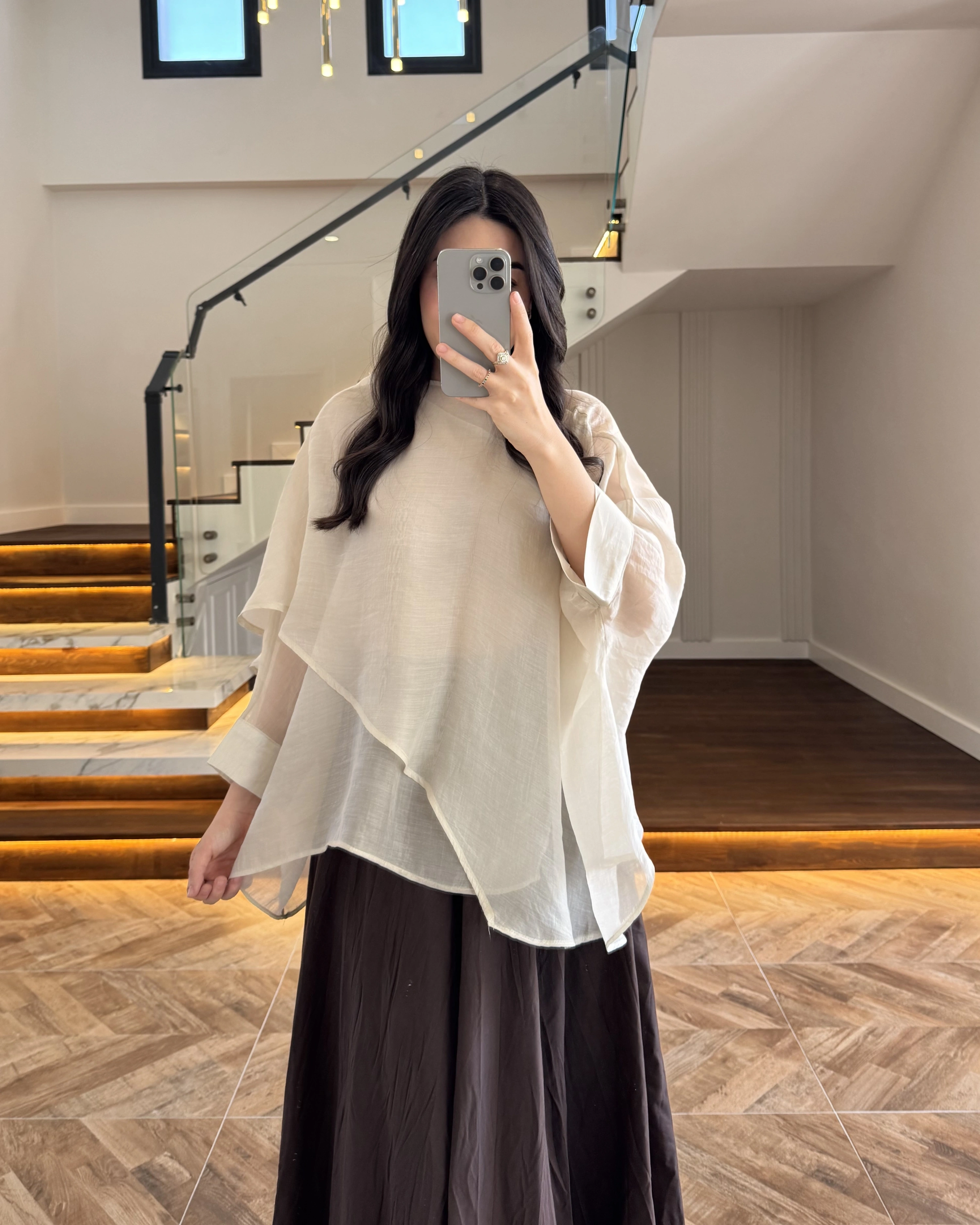 KARGOLAMA 15 ŞUBAT TAŞ UÇUŞAN PELERİN BLUZ -5026