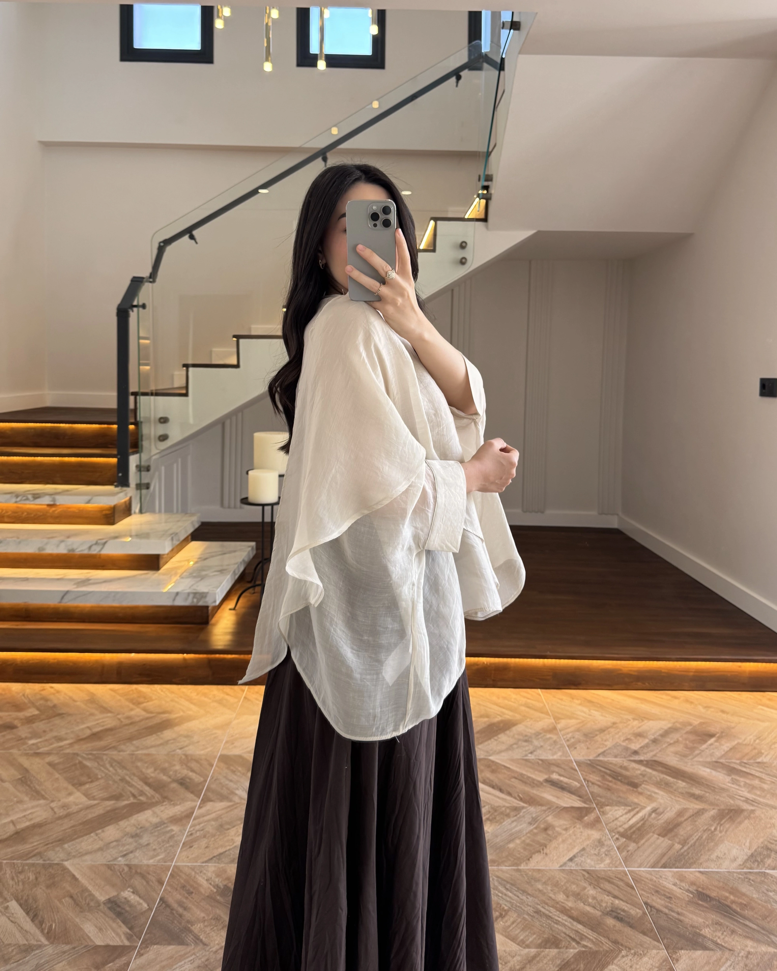 KARGOLAMA 15 ŞUBAT TAŞ UÇUŞAN PELERİN BLUZ -5026