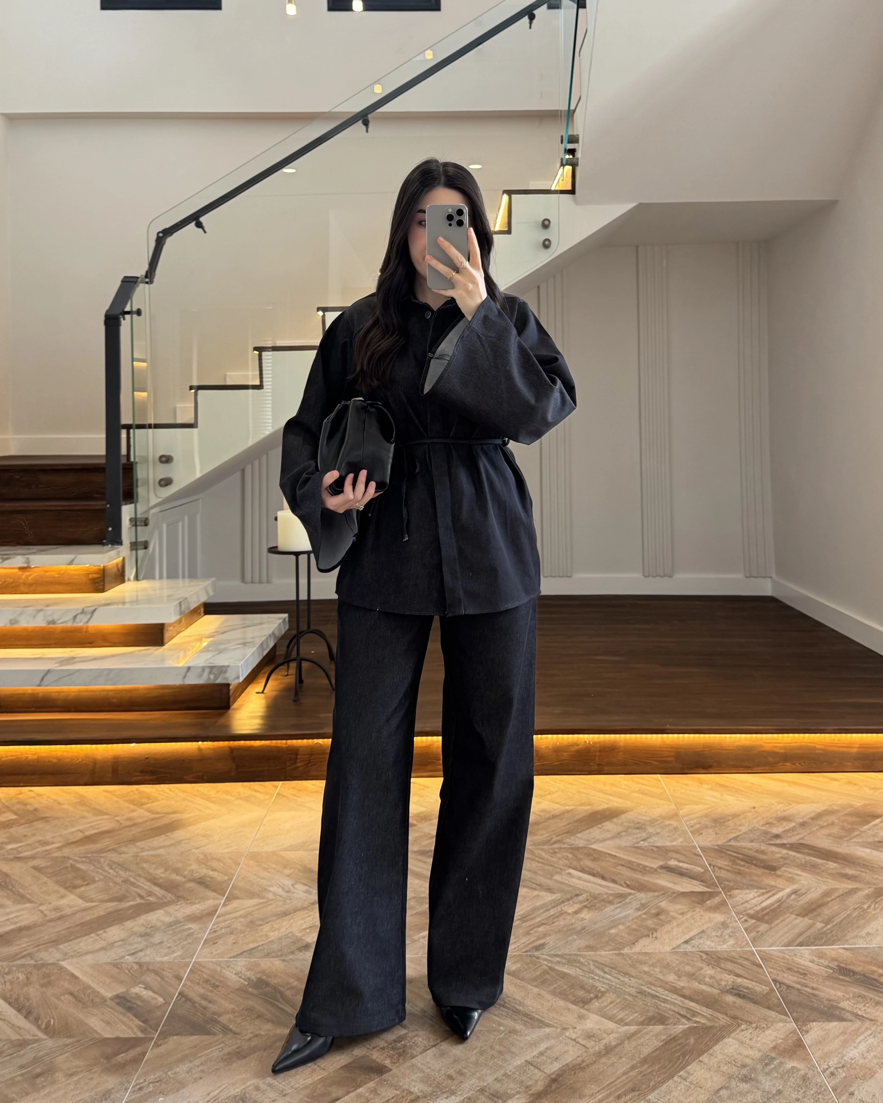 YARASA KOL DENİM GÖMLEK TAKIM- 8917