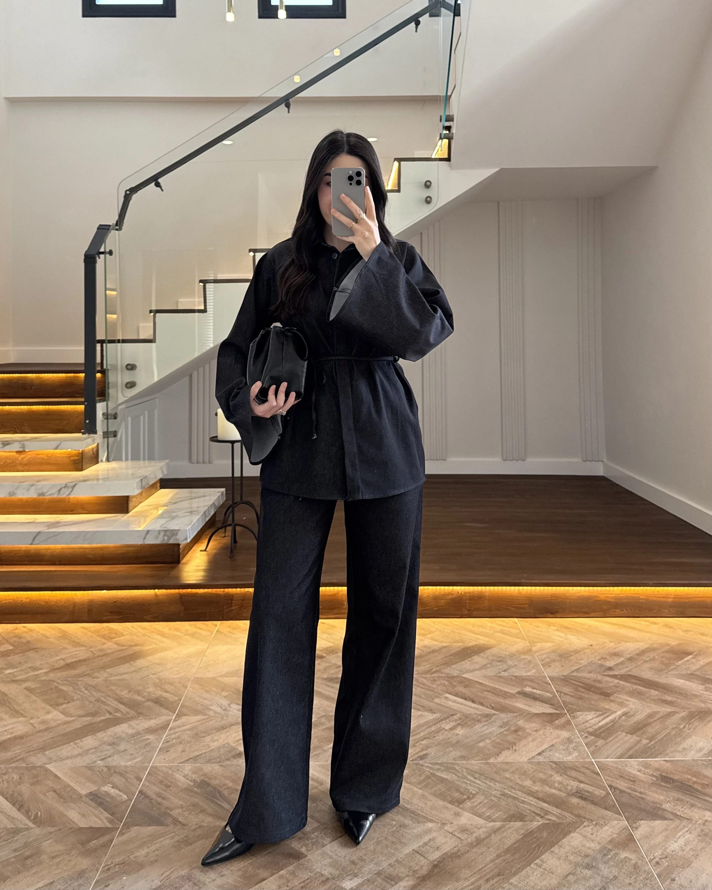 YARASA KOL DENİM GÖMLEK TAKIM- 8917