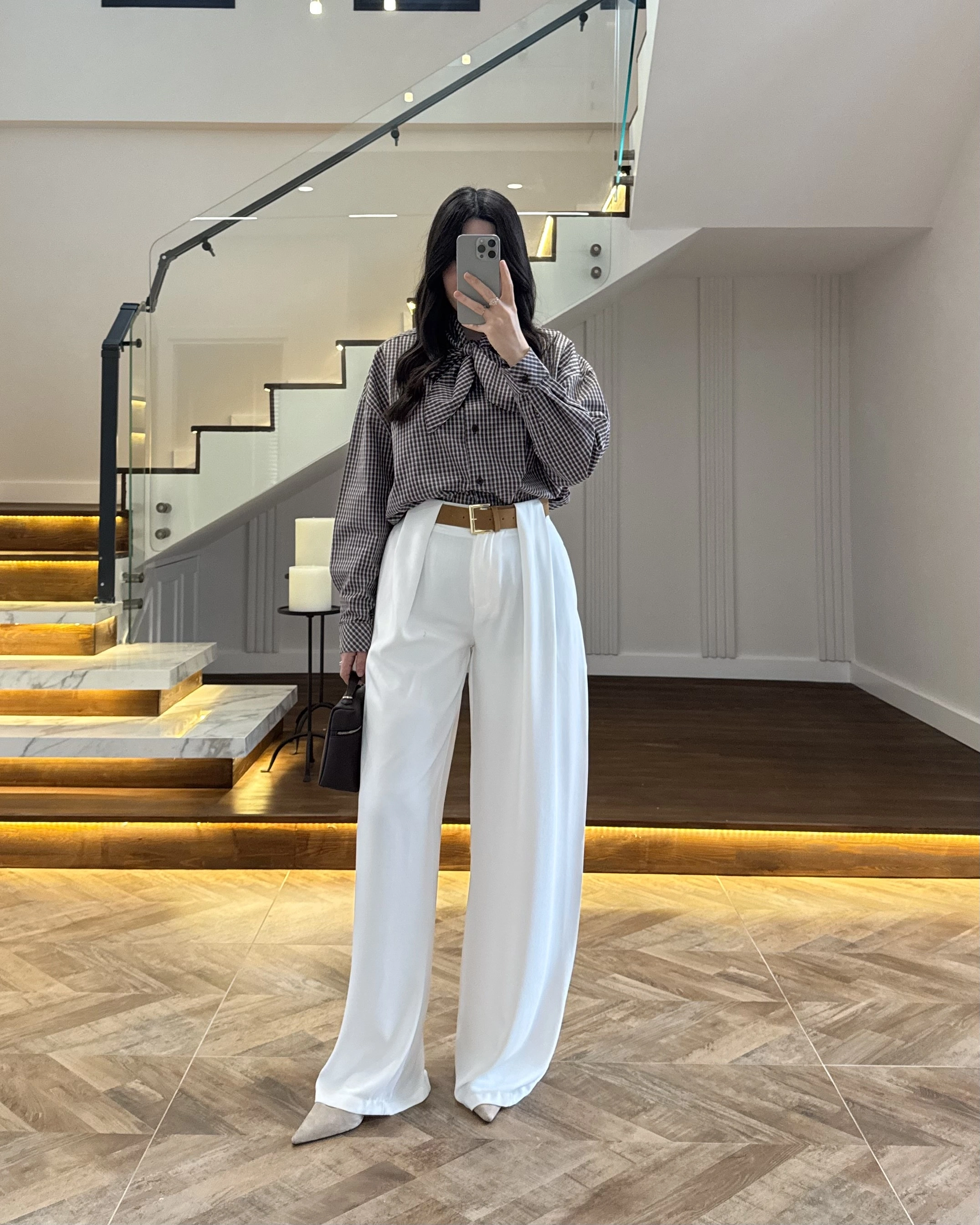 BEYAZ KÖPRÜ DETAYLI PALAZZO PANTOLON-3855