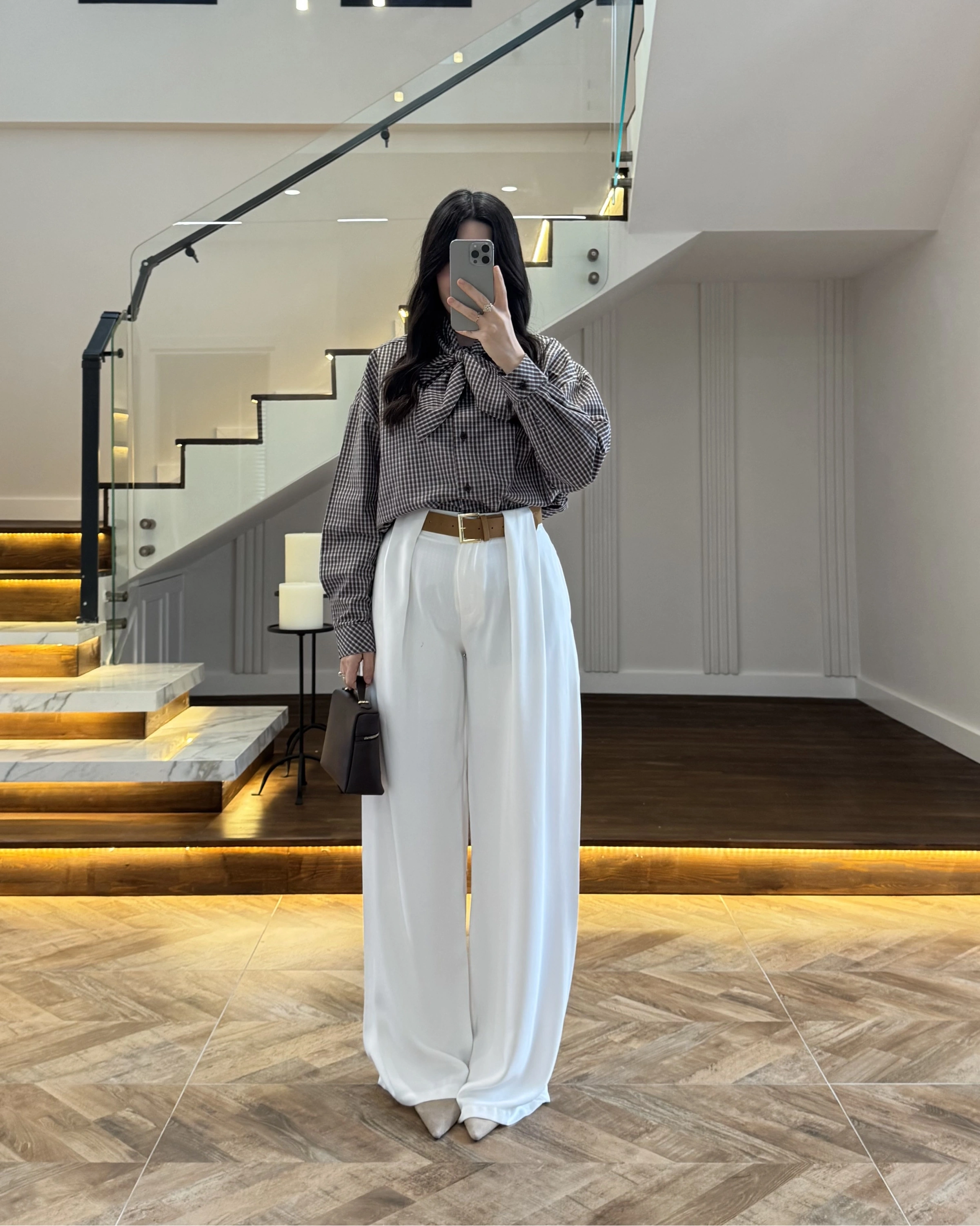 BEYAZ KÖPRÜ DETAYLI PALAZZO PANTOLON-3855