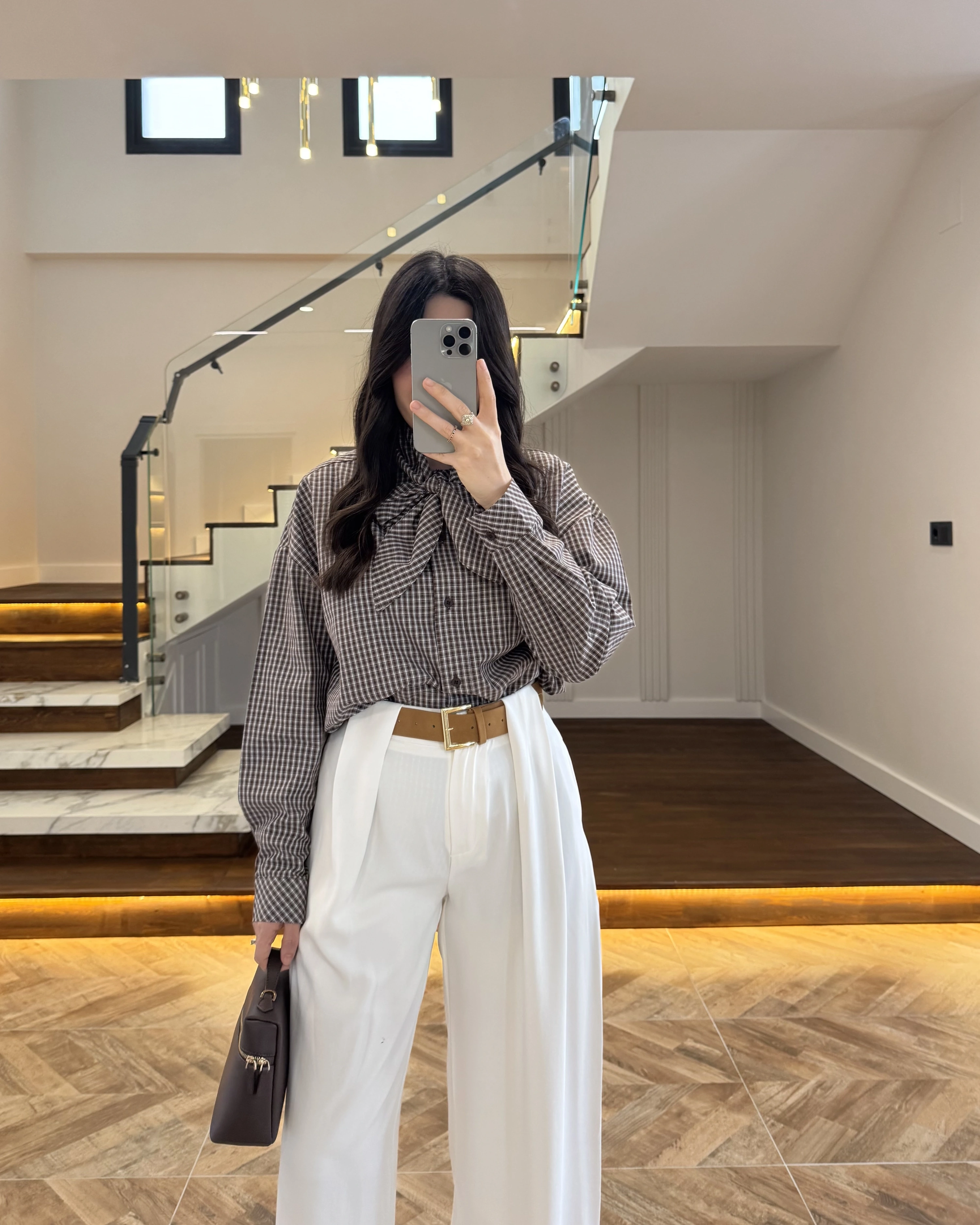 BEYAZ KÖPRÜ DETAYLI PALAZZO PANTOLON-3855