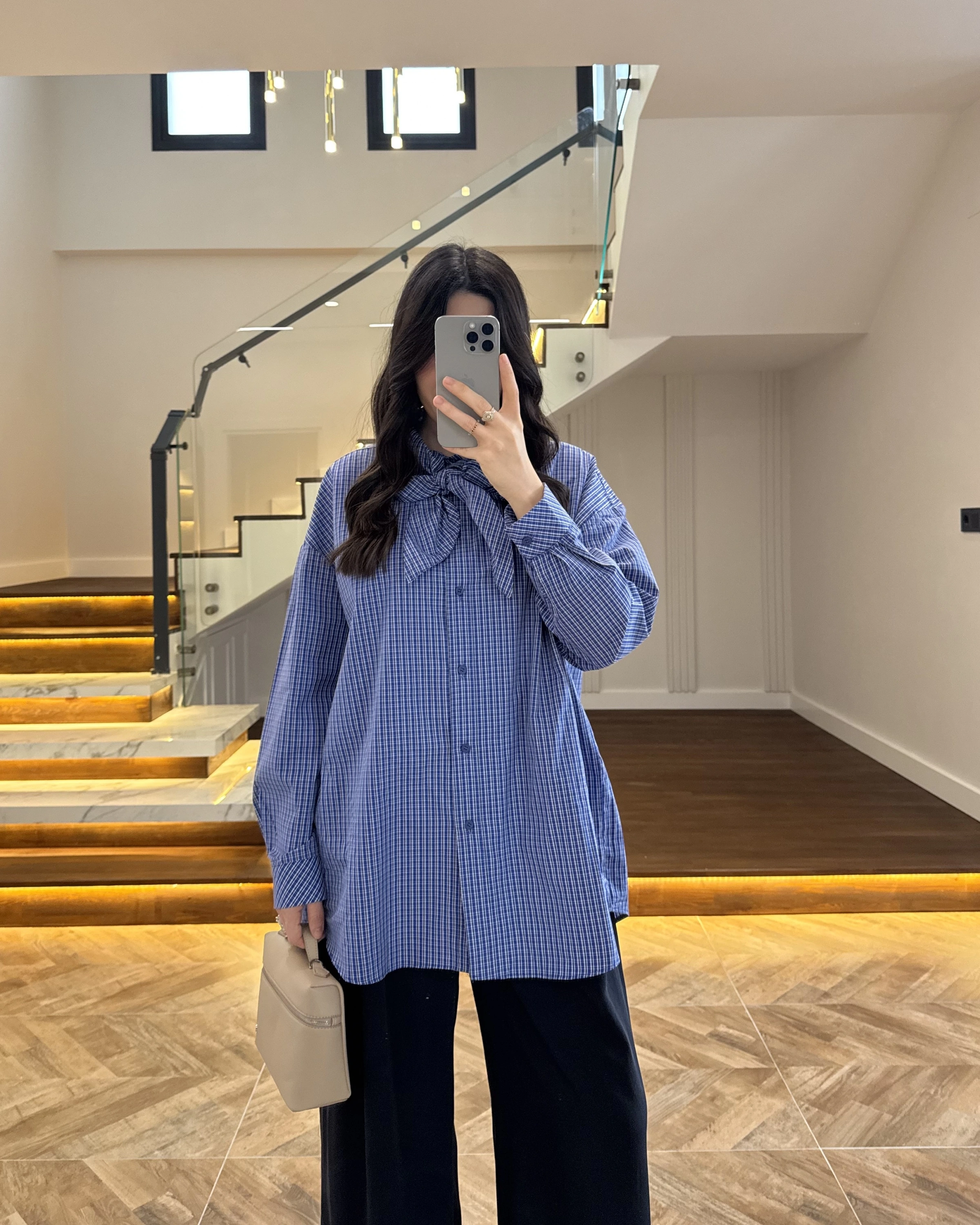 MAVİ EKOSE GÖMLEK -5454