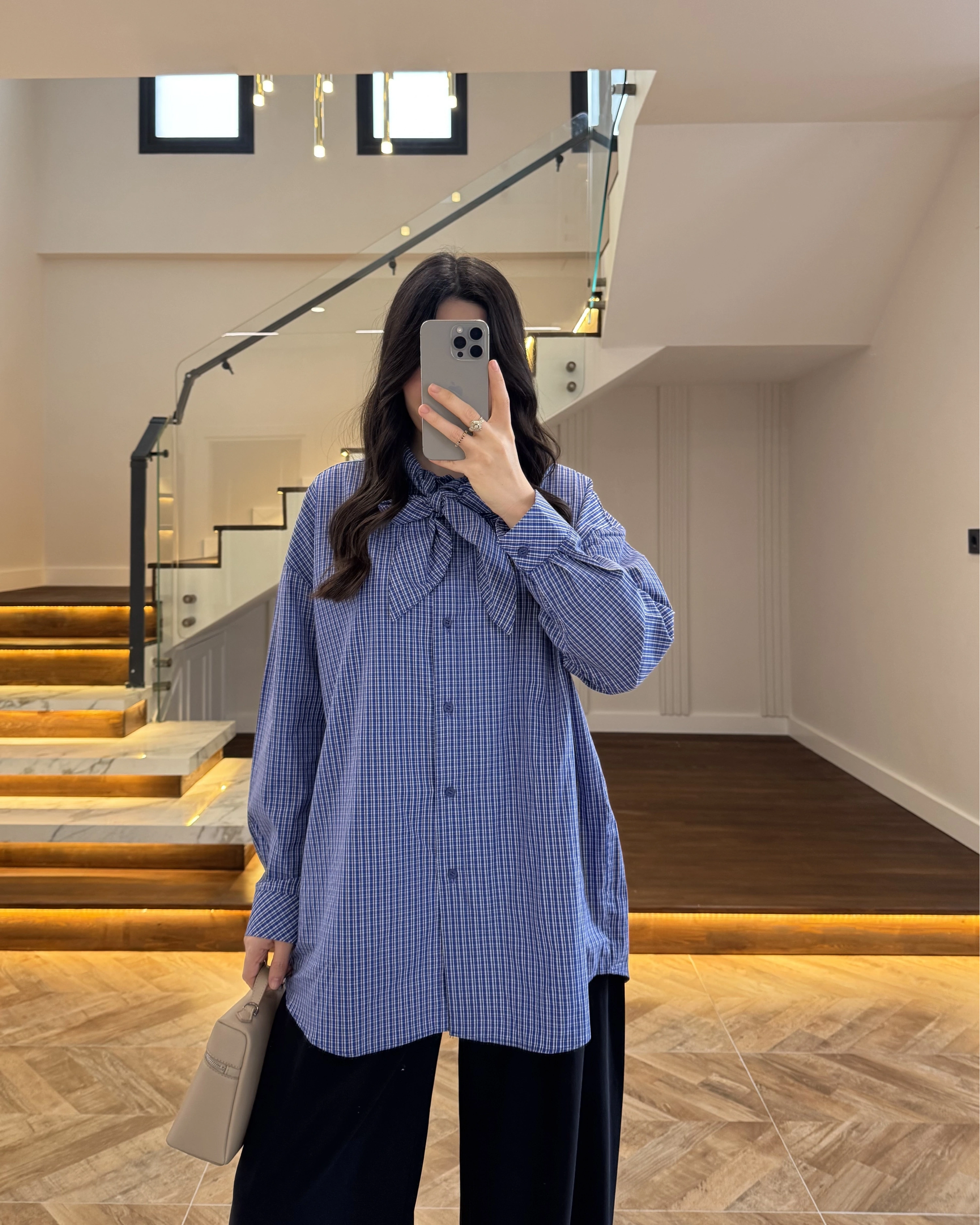 MAVİ EKOSE GÖMLEK -5454