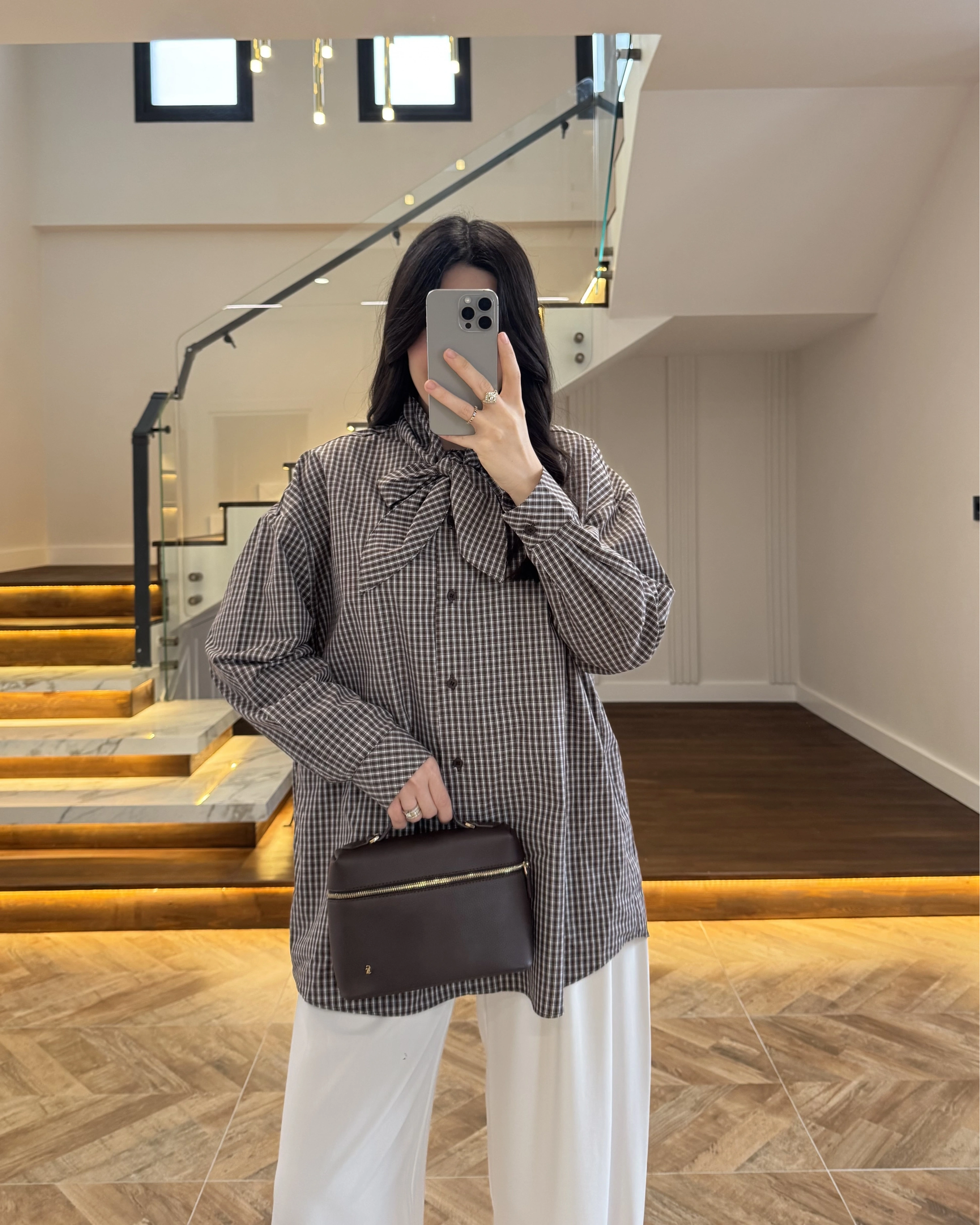 KAHVE EKOSE GÖMLEK -5454