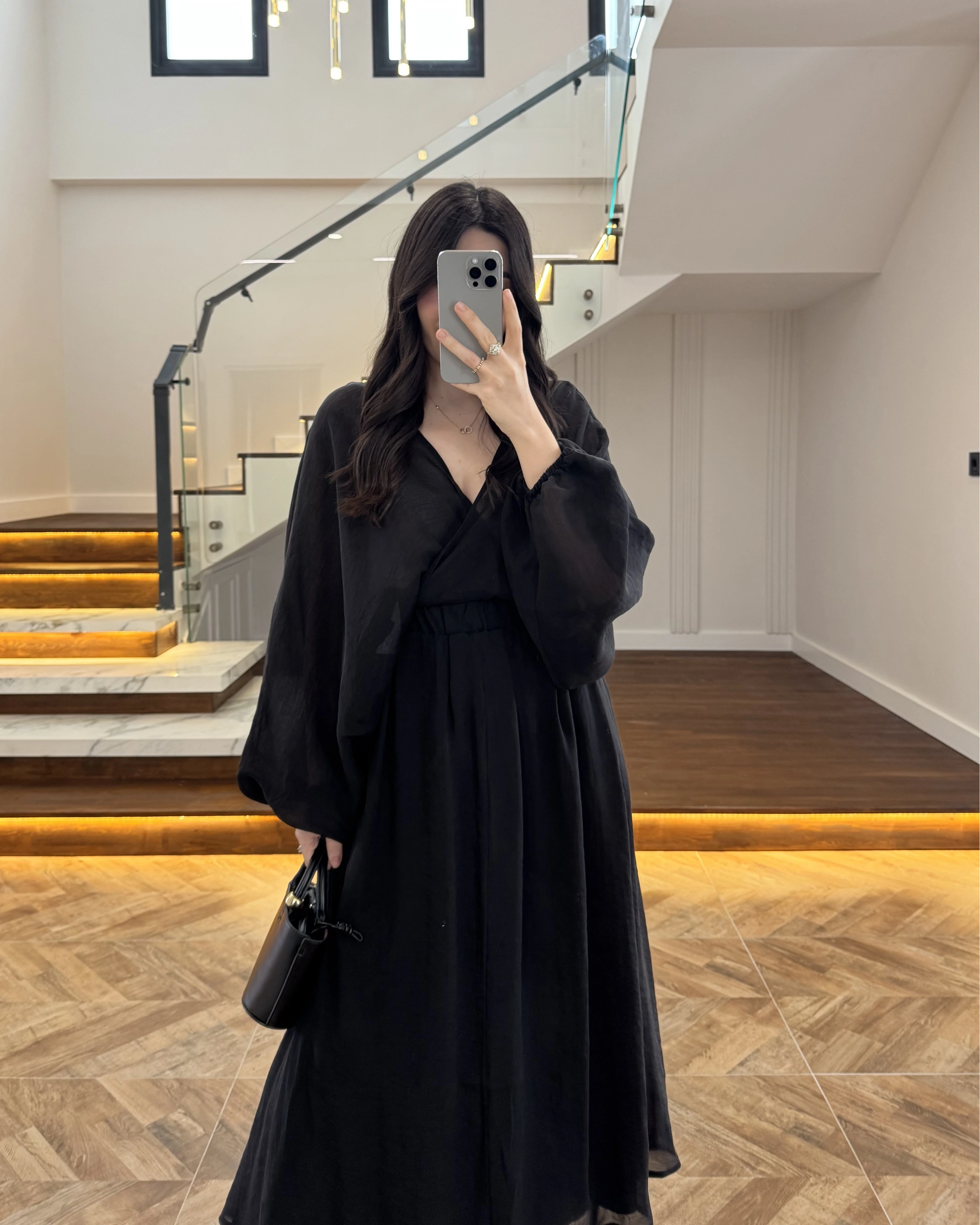 SİYAH TRANSPARAN KİMONO ETEK TAKIM