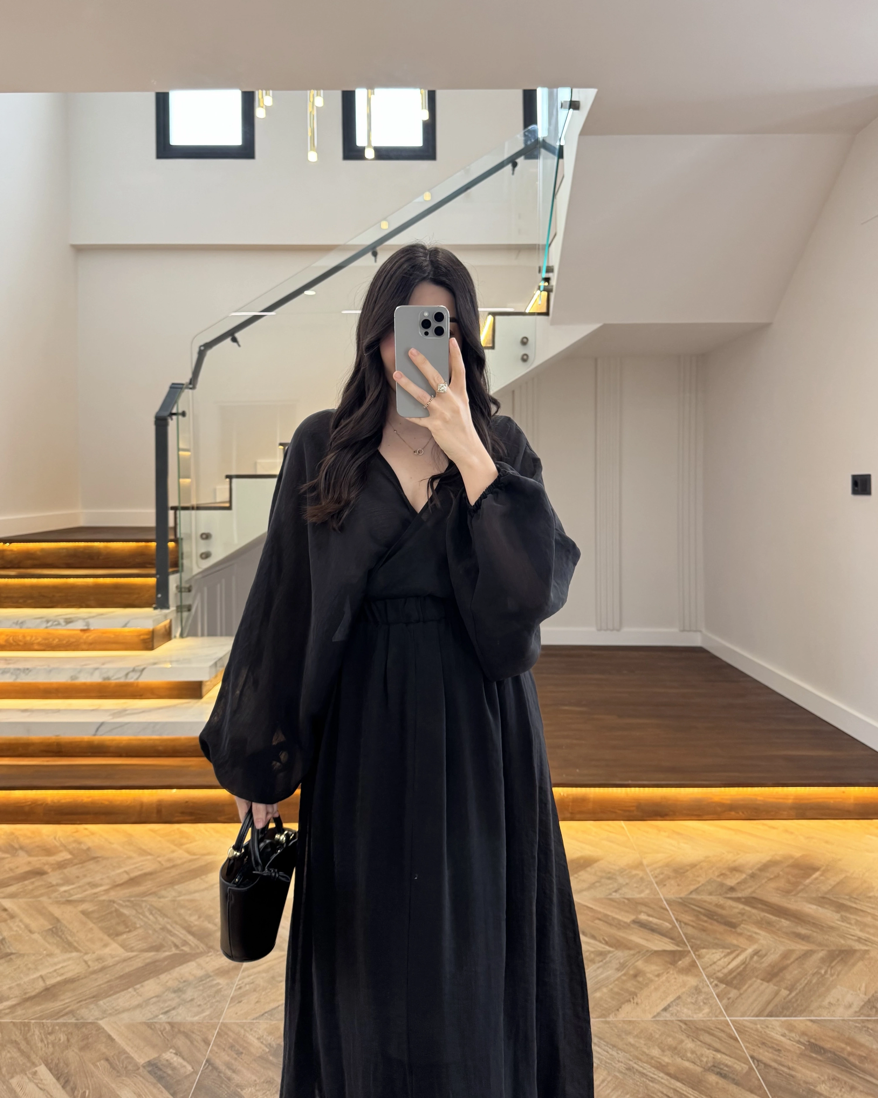 SİYAH TRANSPARAN KİMONO ETEK TAKIM