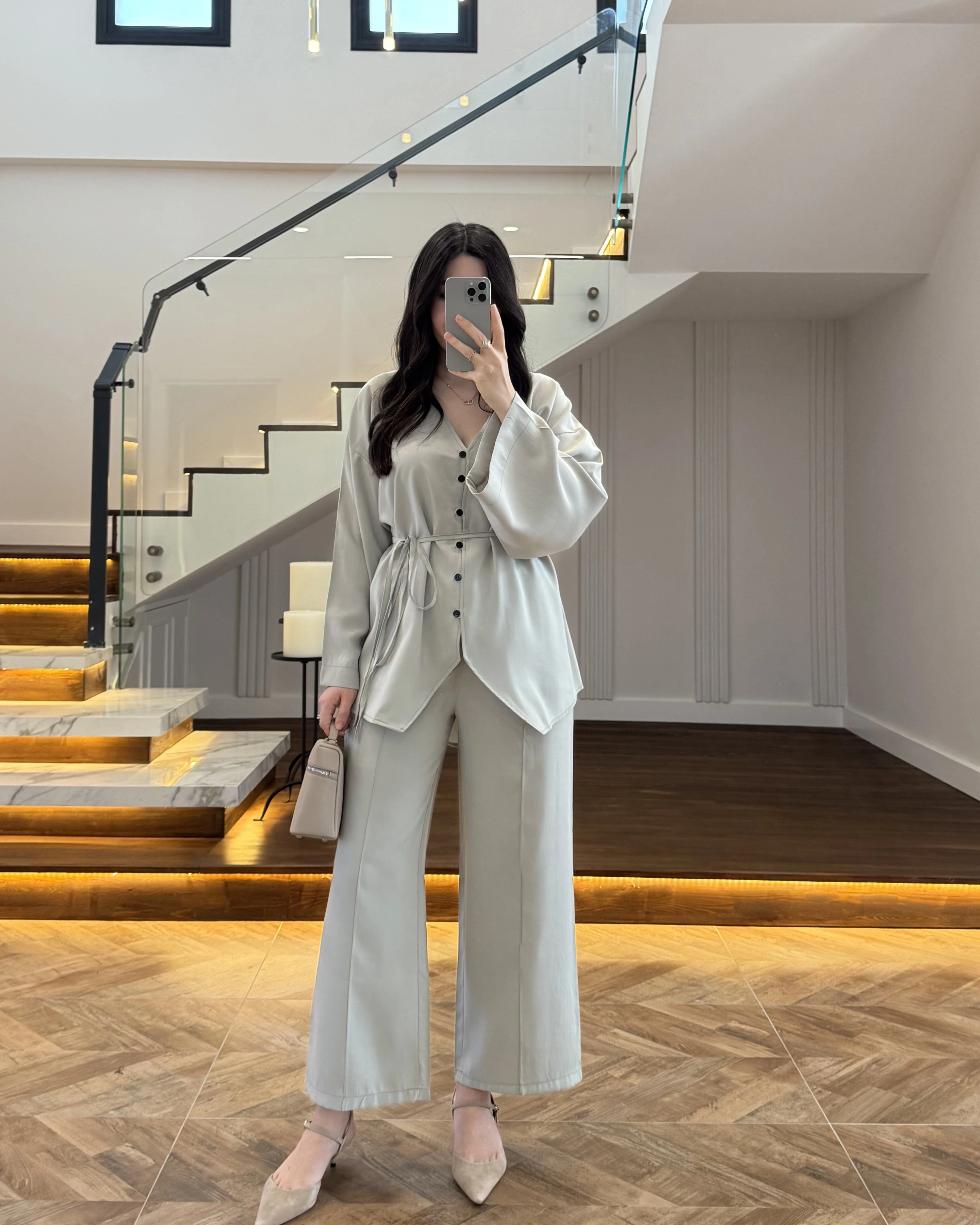 MİNT BAĞLAMALI DÜĞMELİ TAKIM -8916