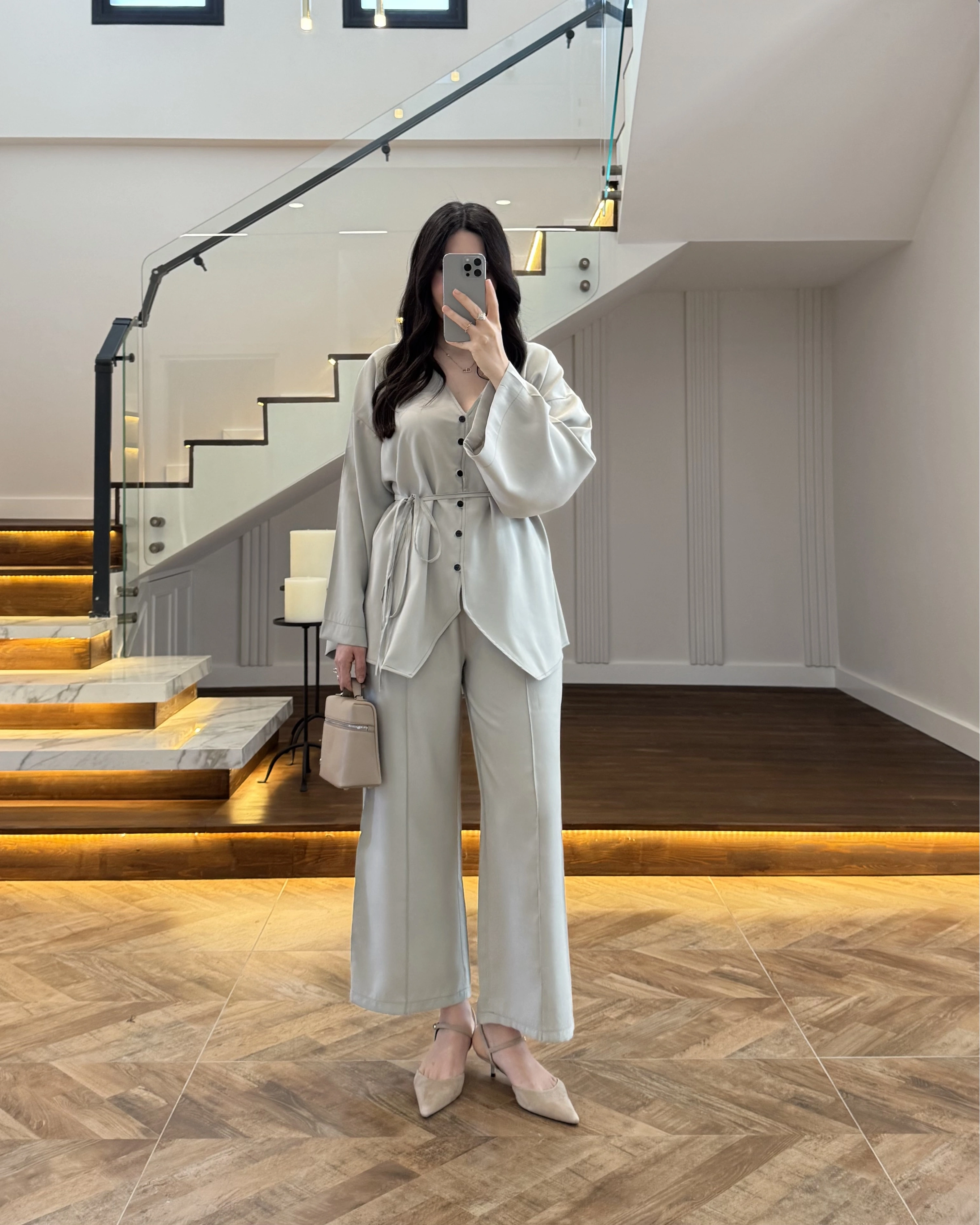 MİNT BAĞLAMALI DÜĞMELİ TAKIM -8916