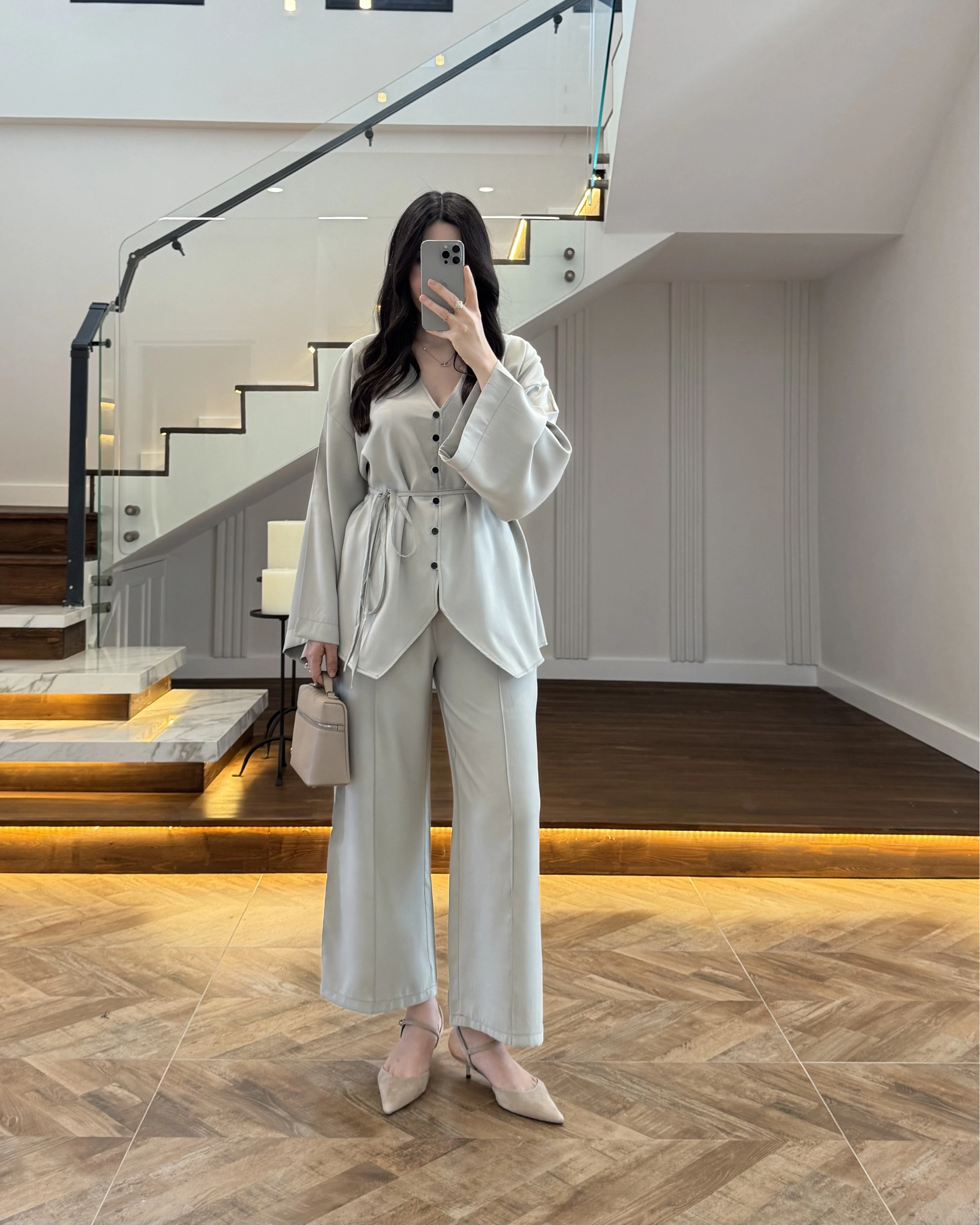 MİNT BAĞLAMALI DÜĞMELİ TAKIM -8916