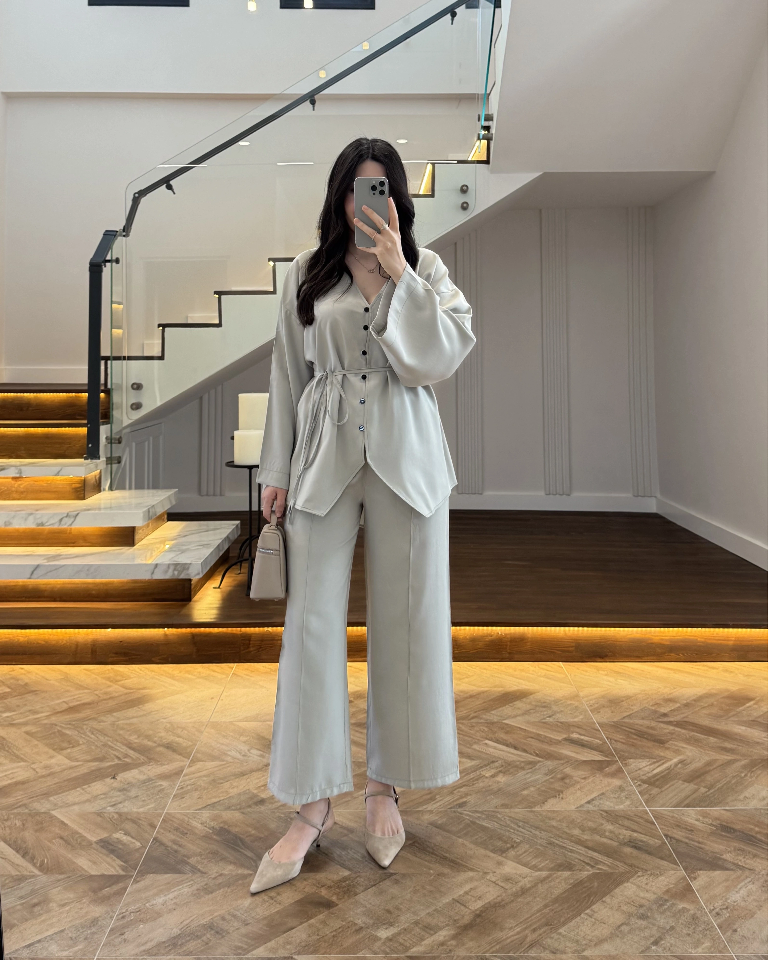 MİNT BAĞLAMALI DÜĞMELİ TAKIM -8916