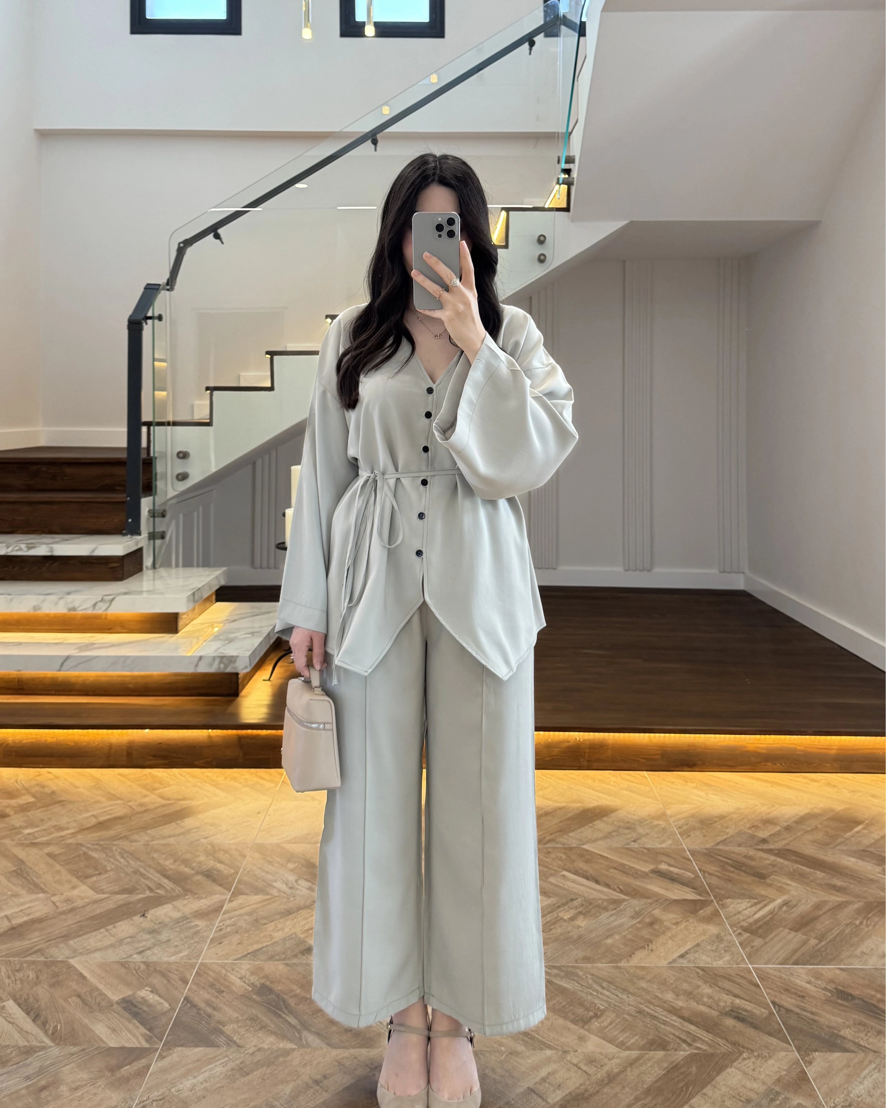 MİNT BAĞLAMALI DÜĞMELİ TAKIM -8916