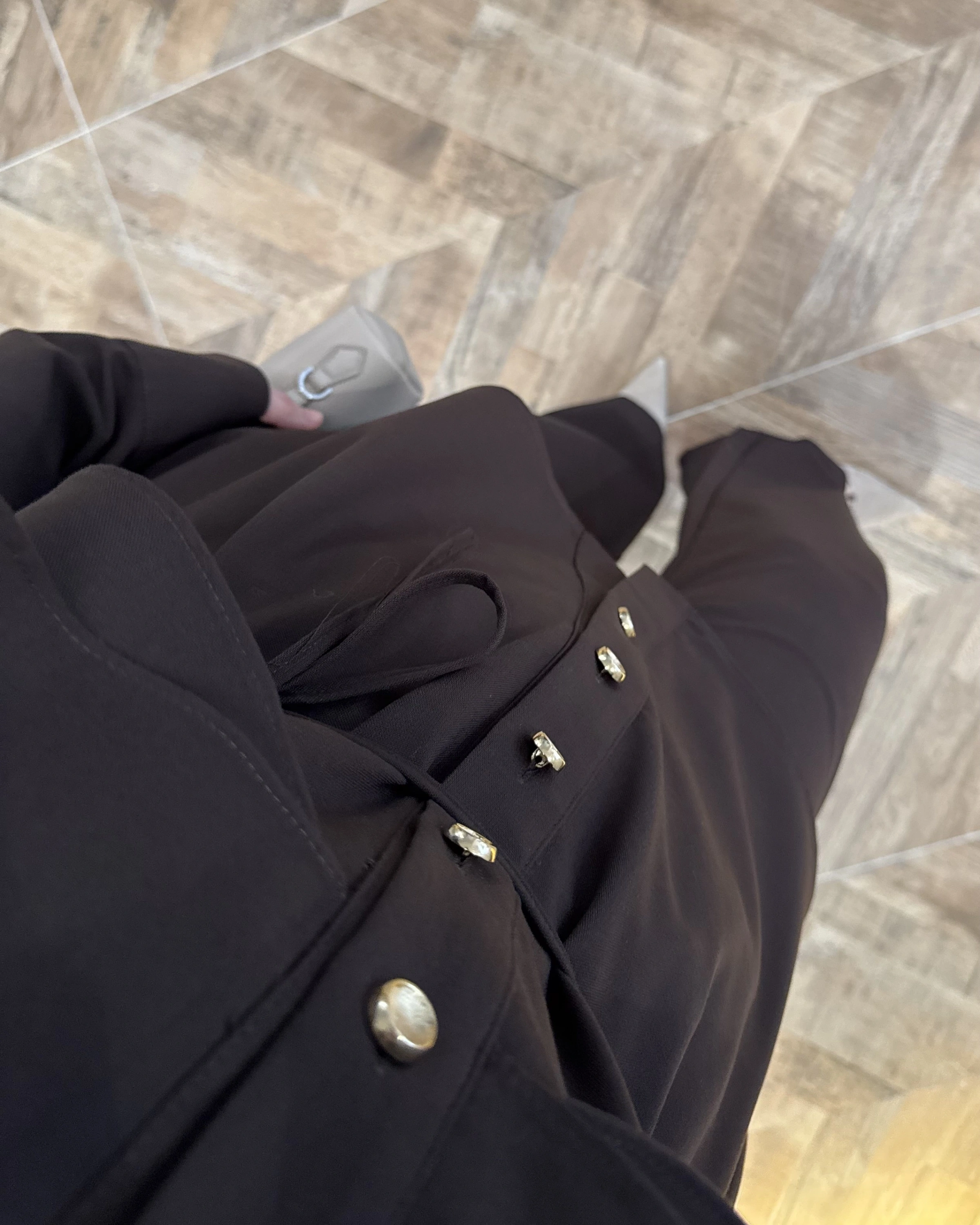 KAHVE PELERİN DETAY TAKIM -8885