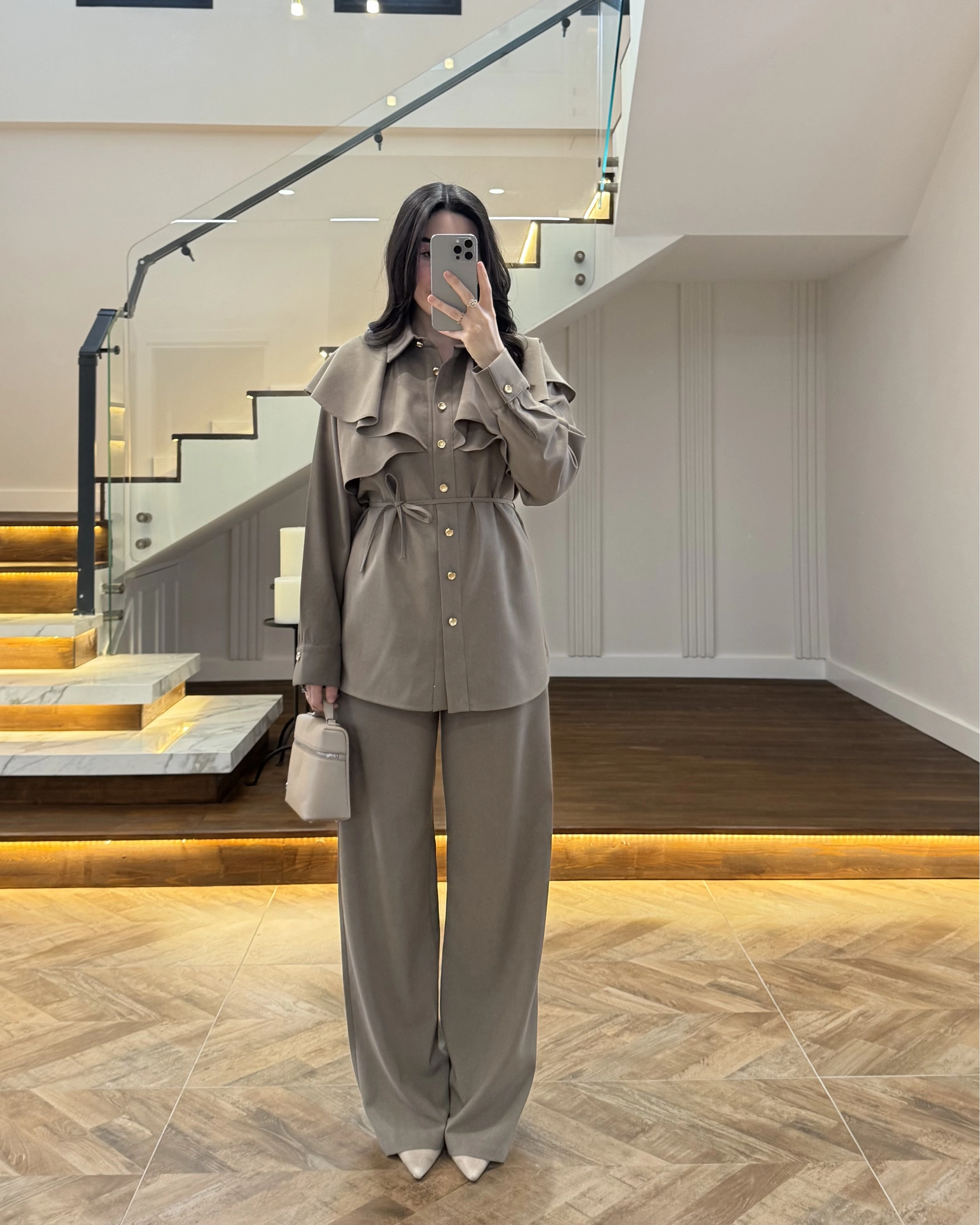 HAKİ PELERİN DETAY TAKIM -8885