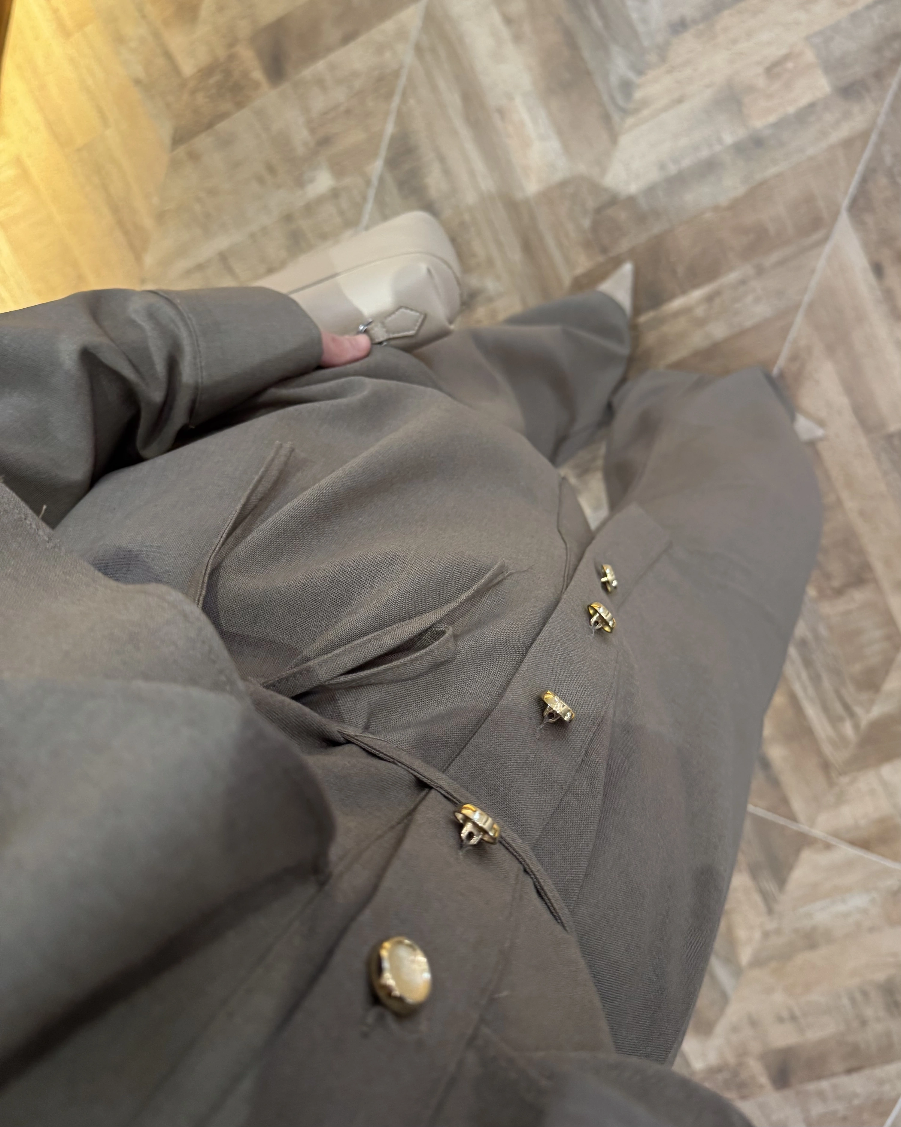 HAKİ PELERİN DETAY TAKIM -8885