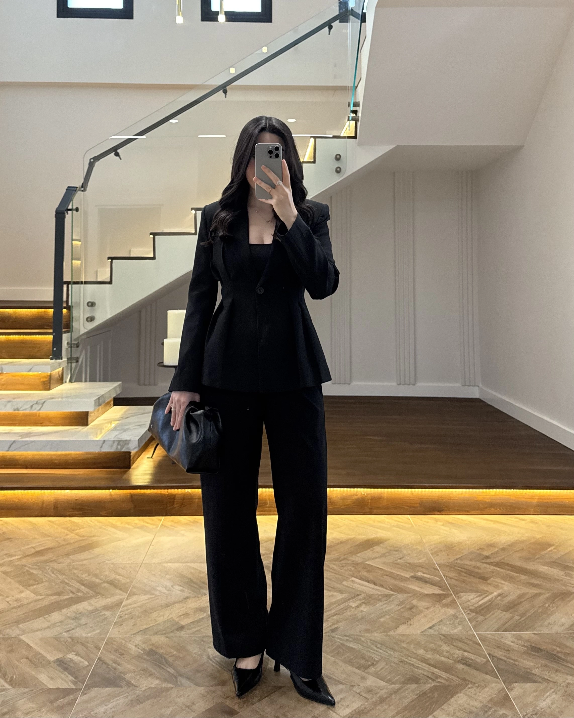 PİLELİ BELDEN OTURAN SİYAH TAKIM-8884