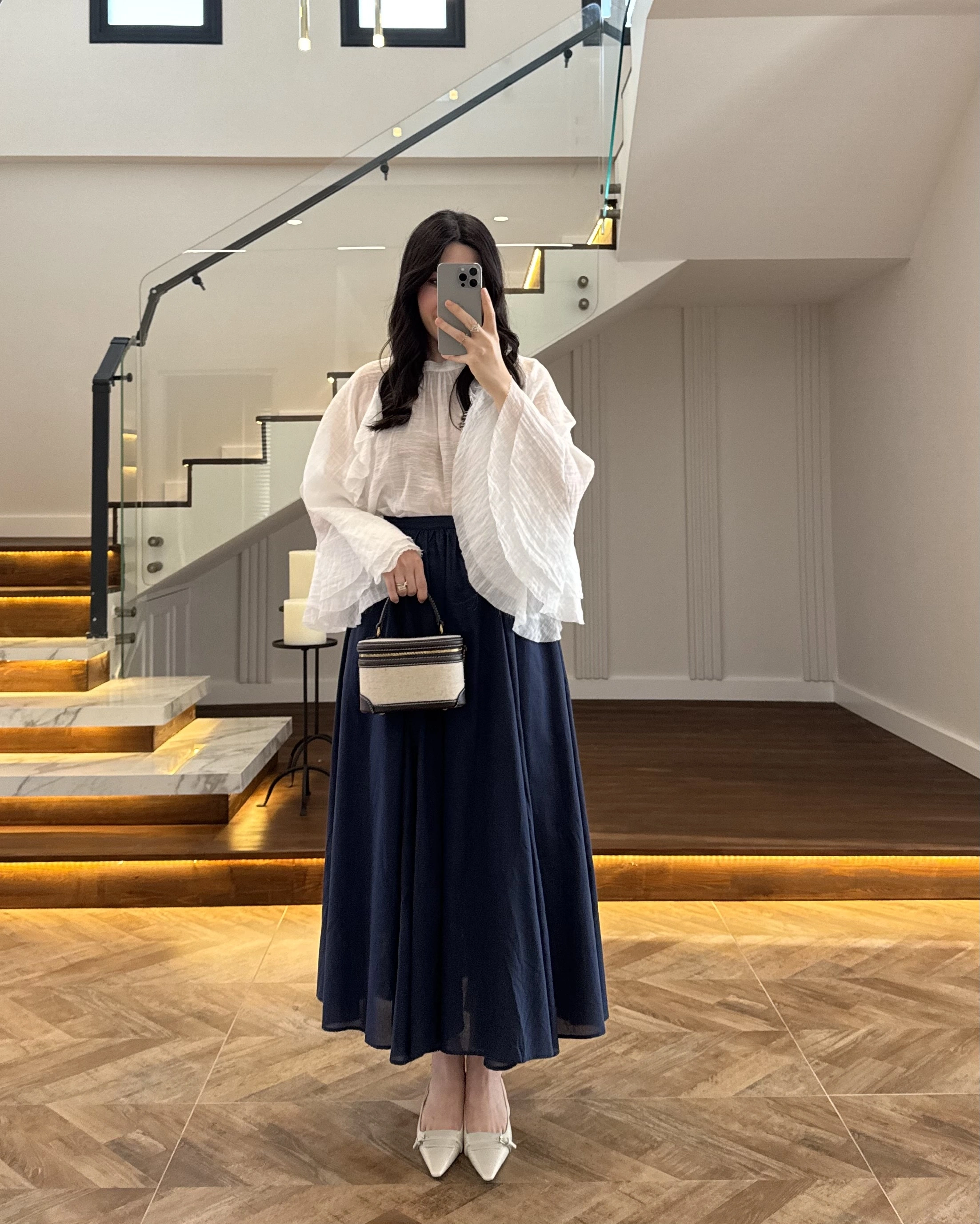 LACİVERT KLOŞ ETEK -5039