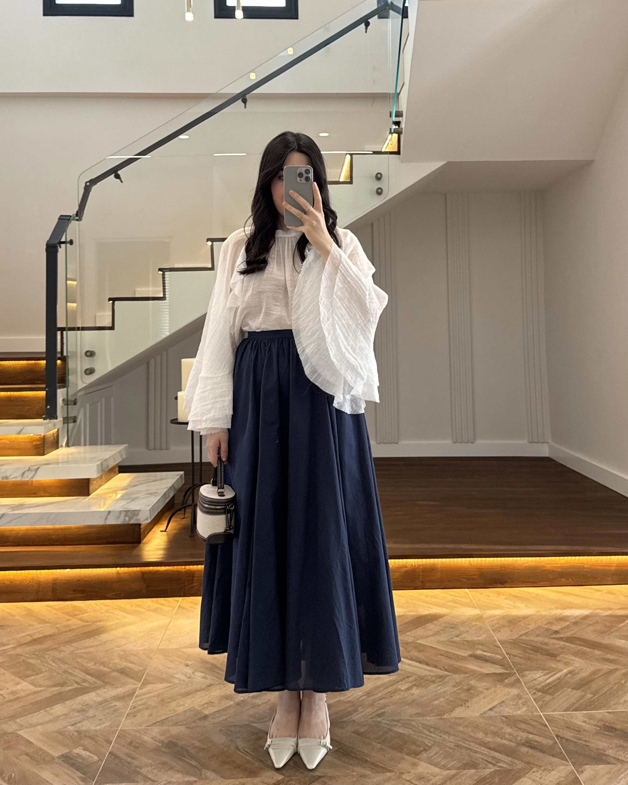 LACİVERT KLOŞ ETEK -5039