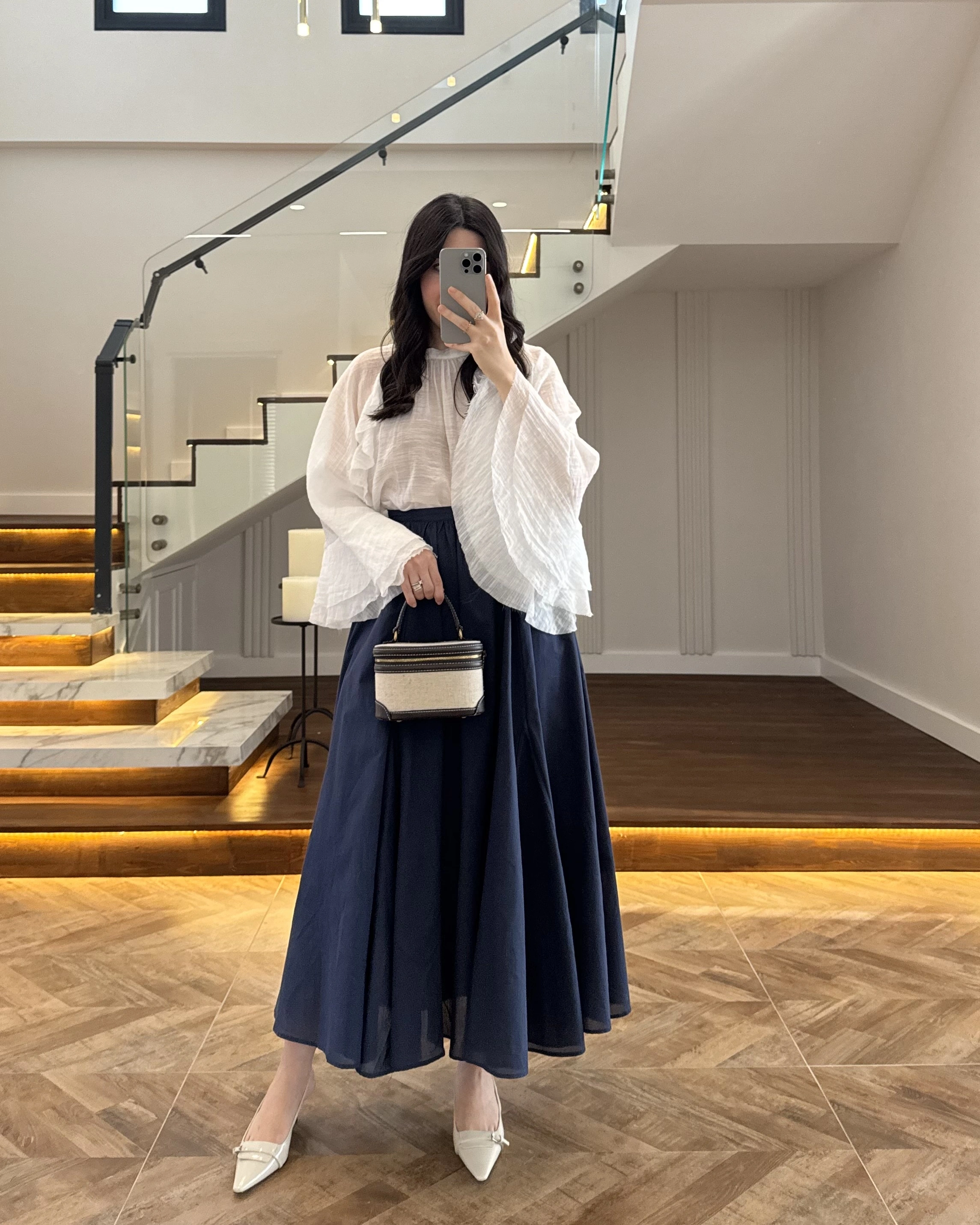 LACİVERT KLOŞ ETEK -5039