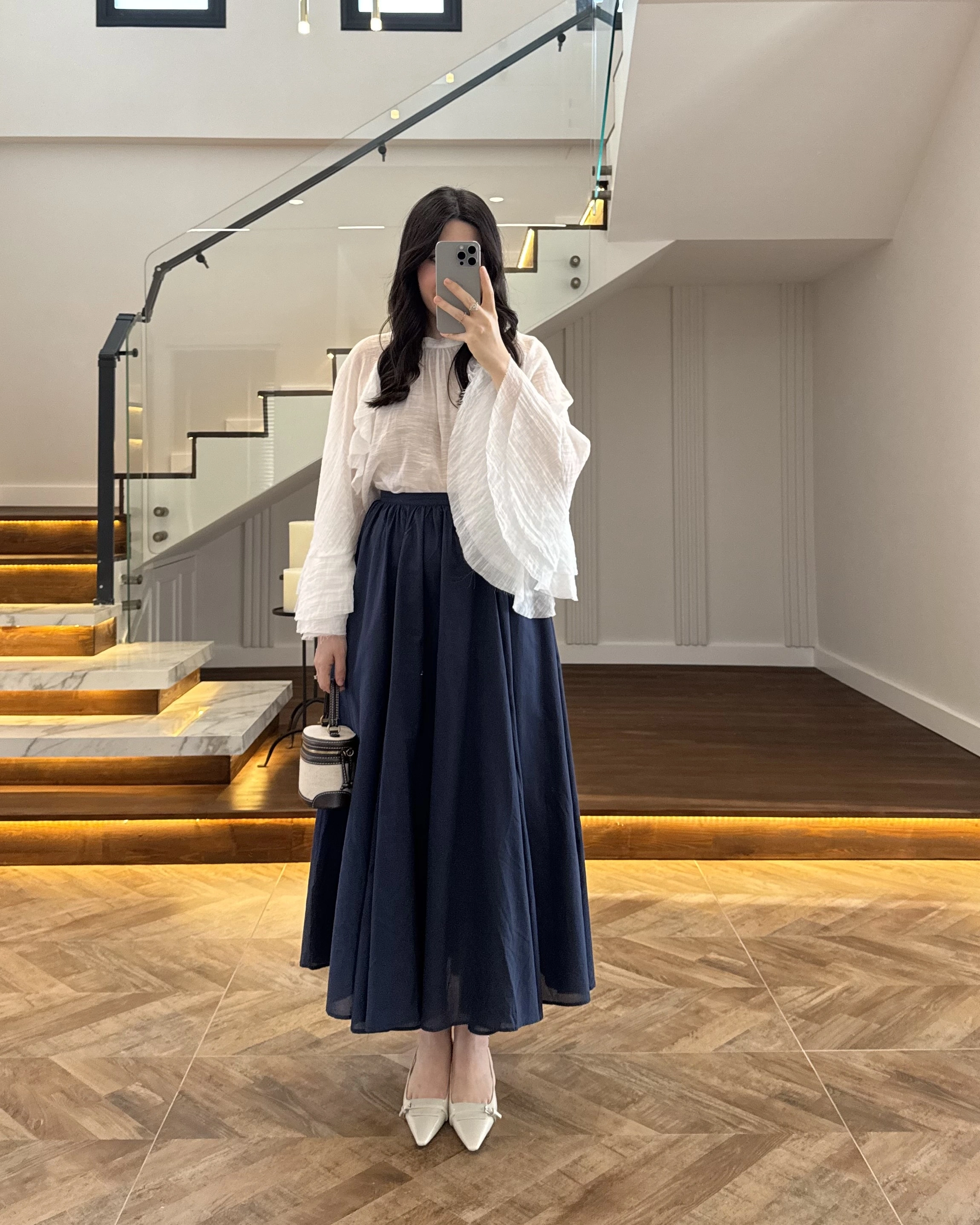 LACİVERT KLOŞ ETEK -5039