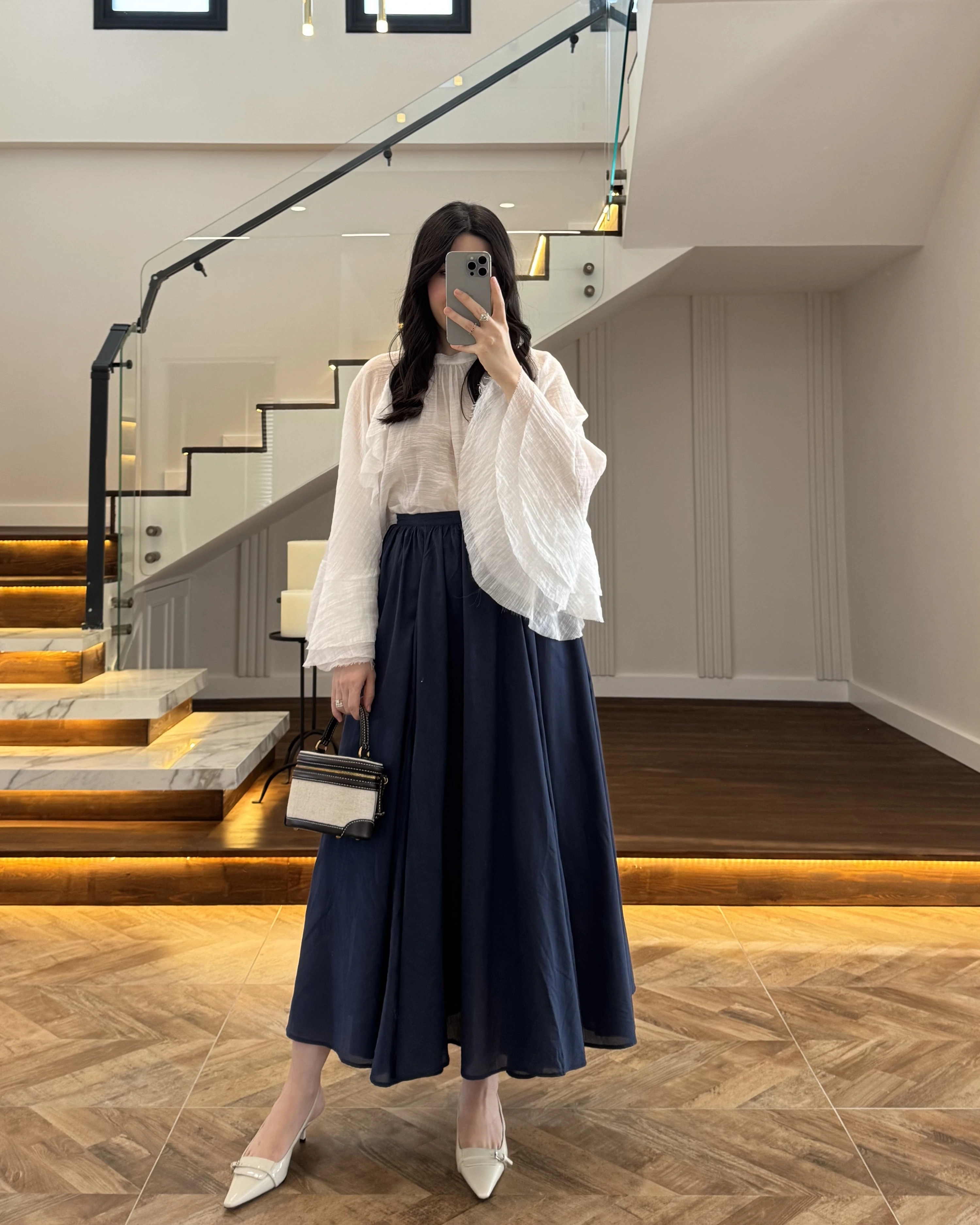 LACİVERT KLOŞ ETEK -5039