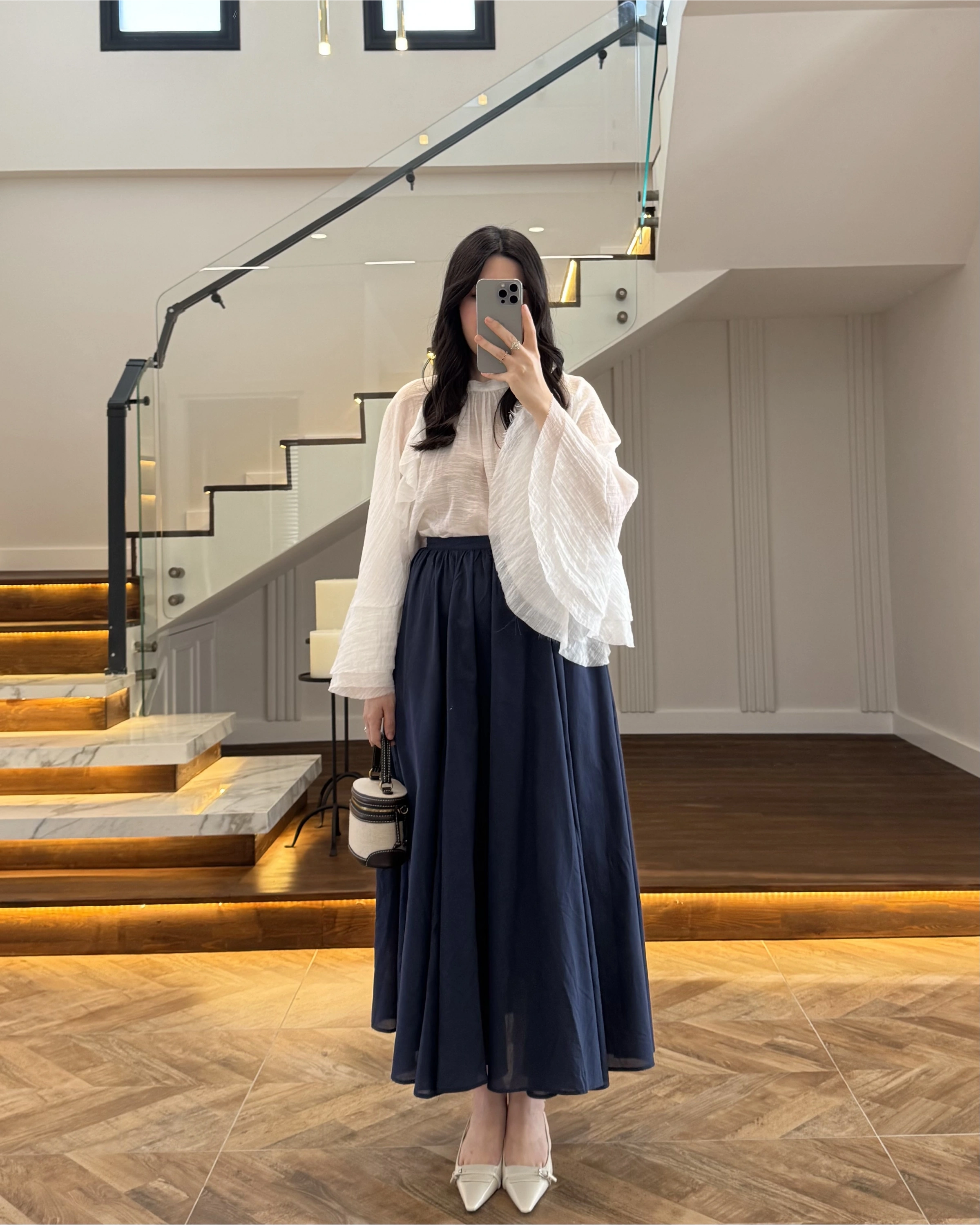 LACİVERT KLOŞ ETEK -5039