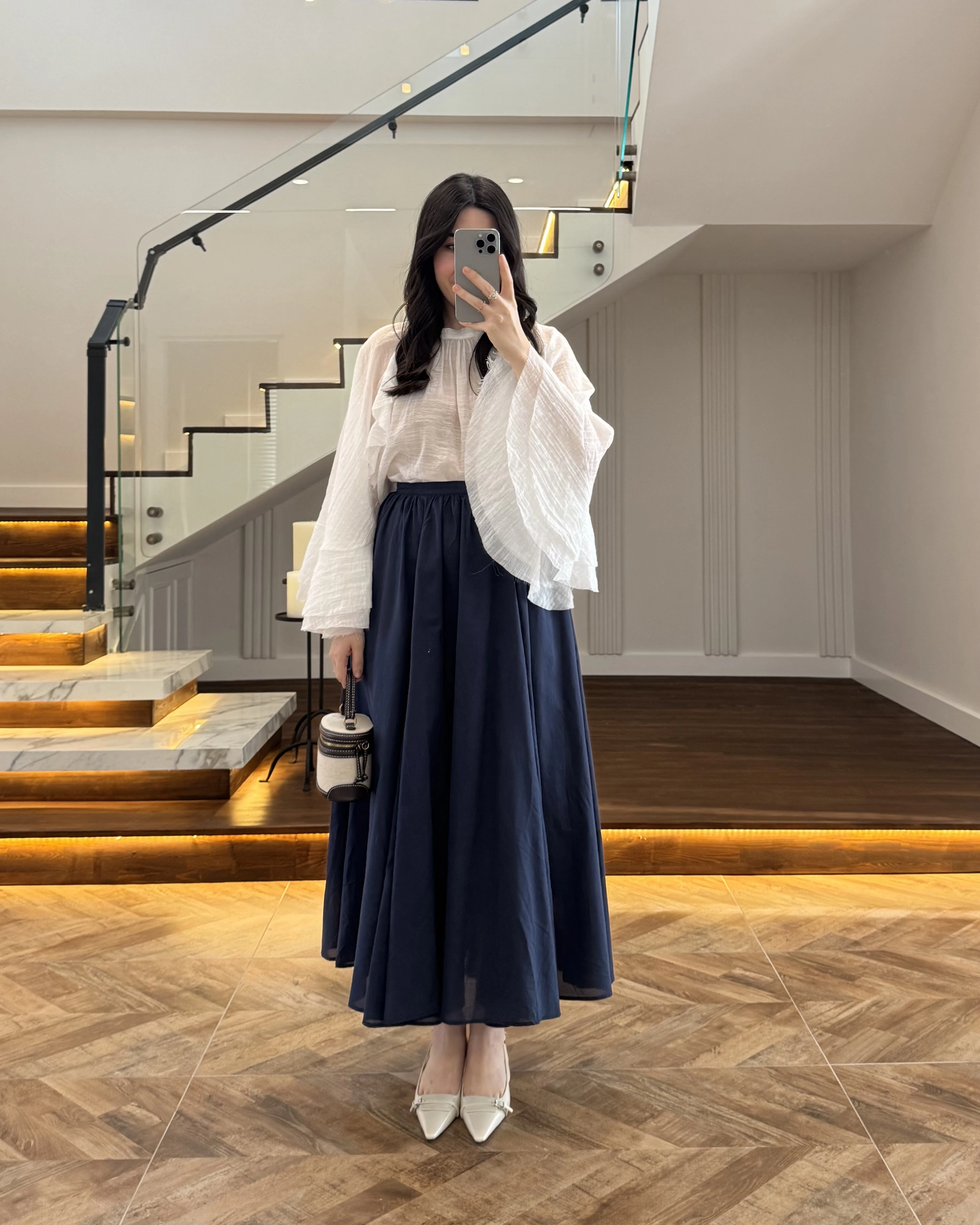 LACİVERT KLOŞ ETEK -5039