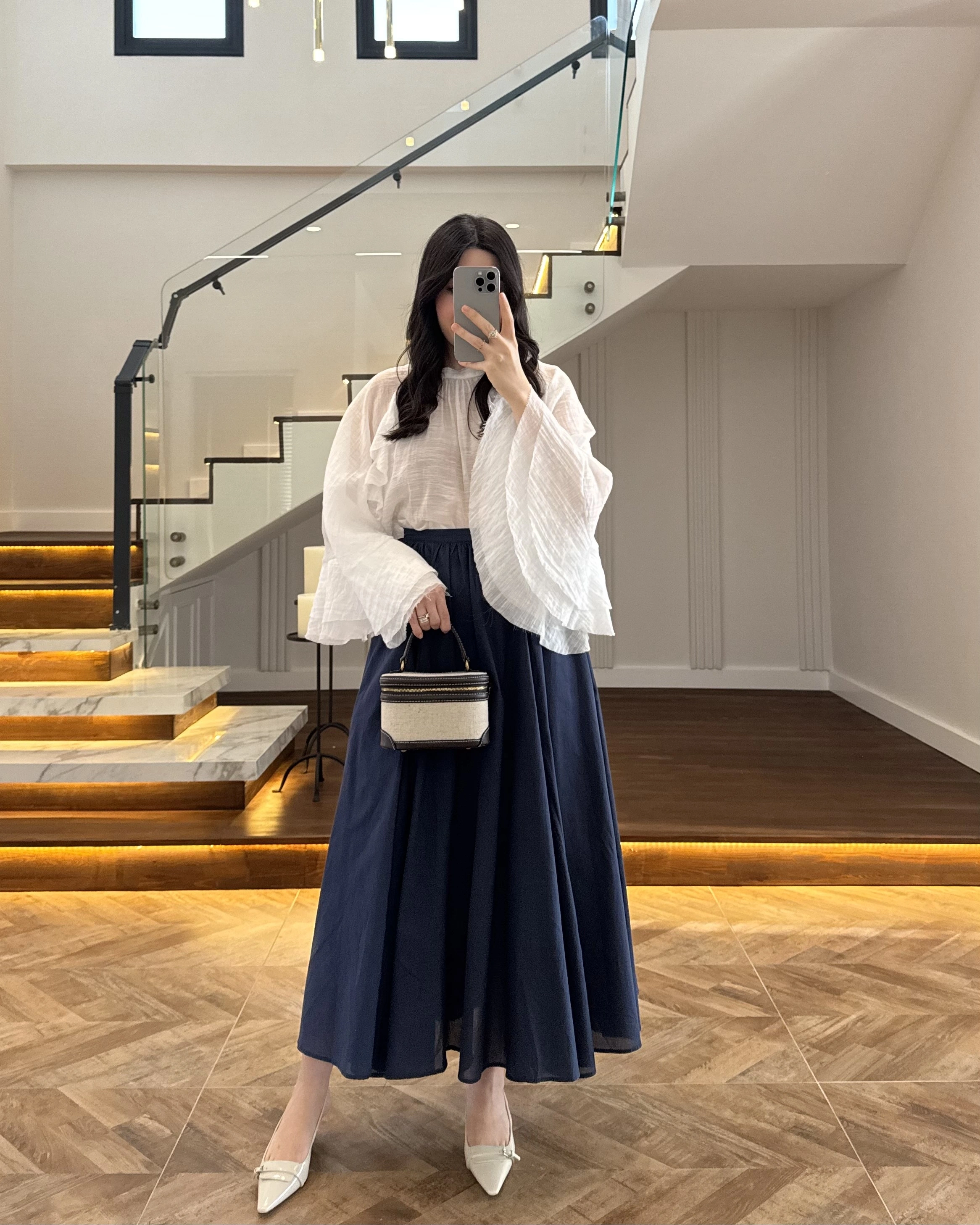 LACİVERT KLOŞ ETEK -5039