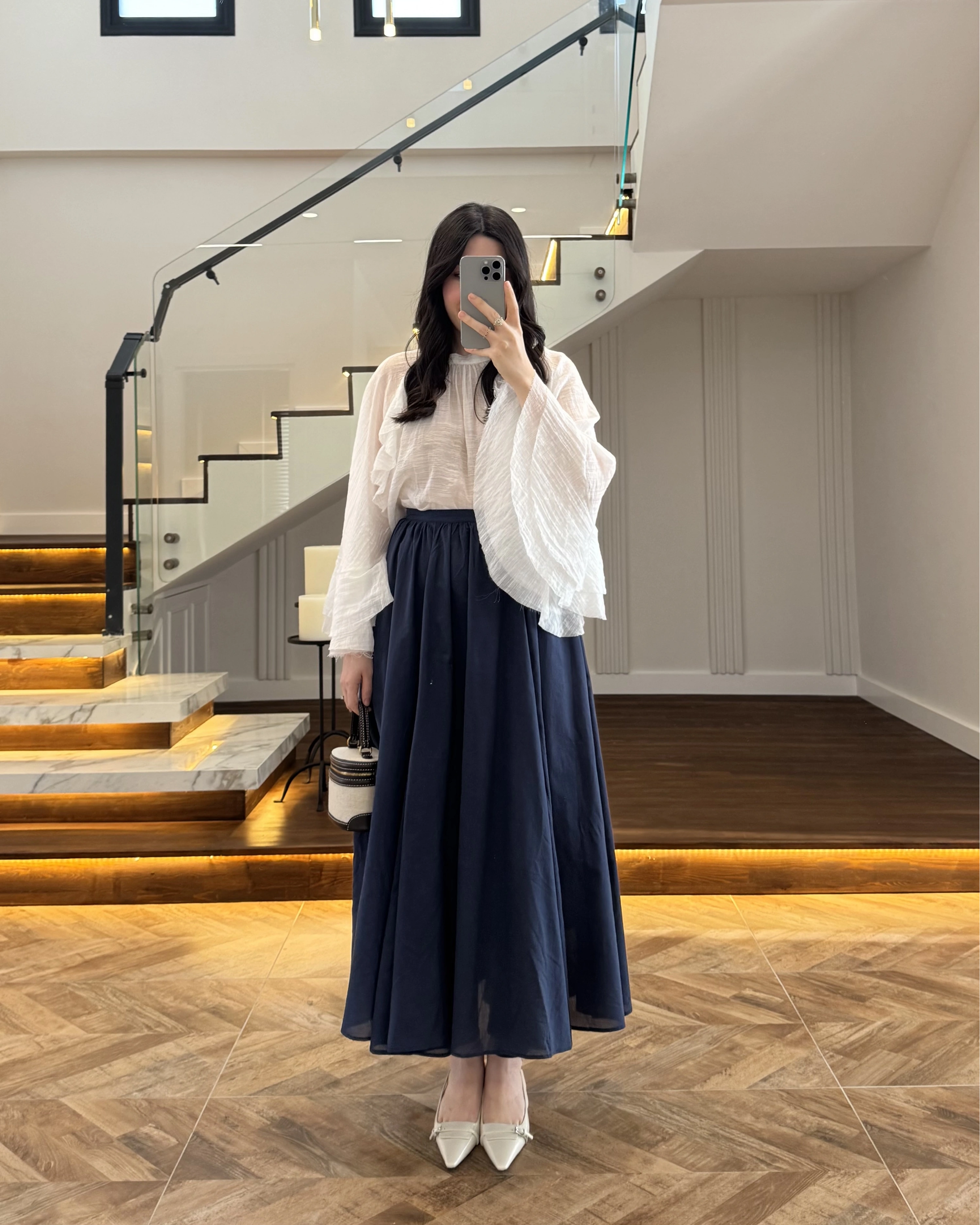 LACİVERT KLOŞ ETEK -5039