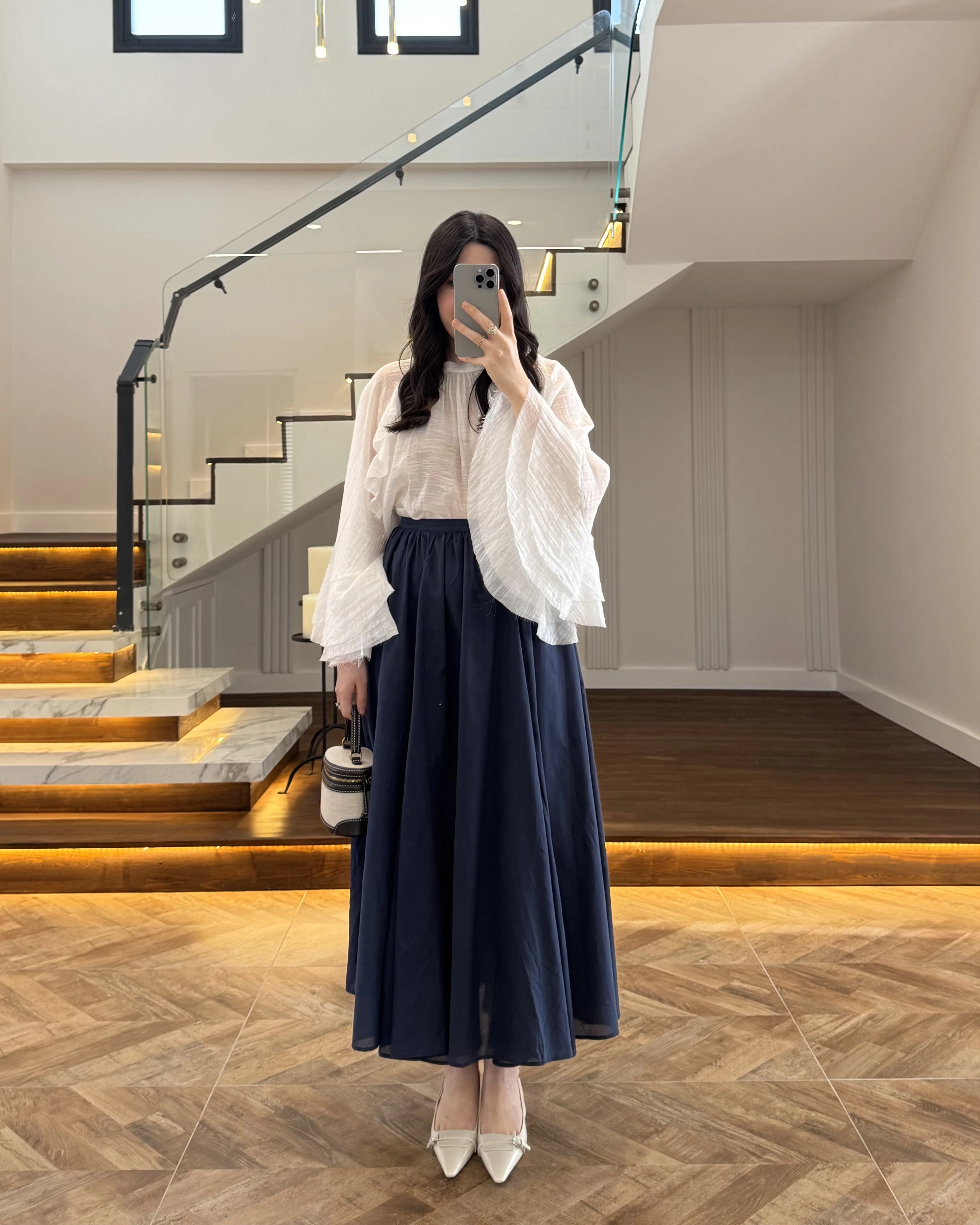 LACİVERT KLOŞ ETEK -5039